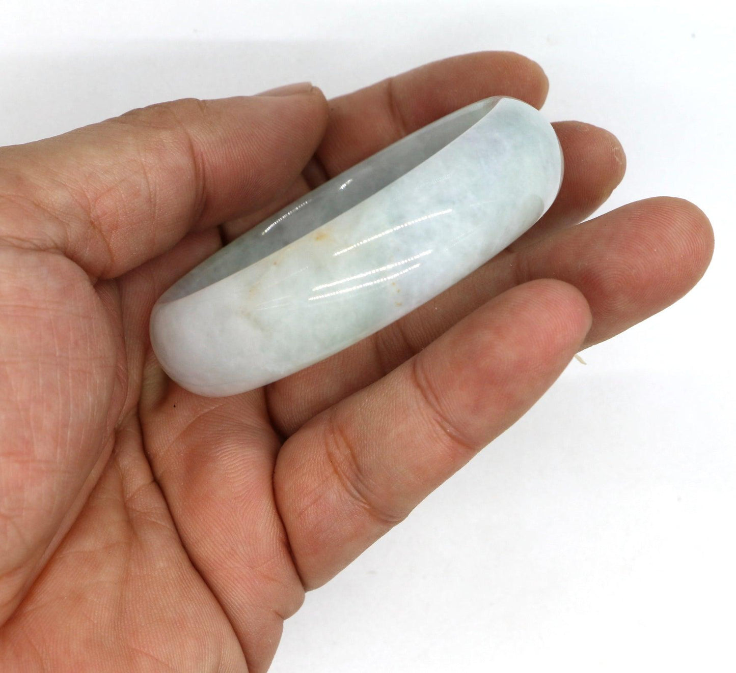 Type A Certified Jadeite Jade Bangle Size 54 -56mm B0BN7H753C - Jade-collector.com