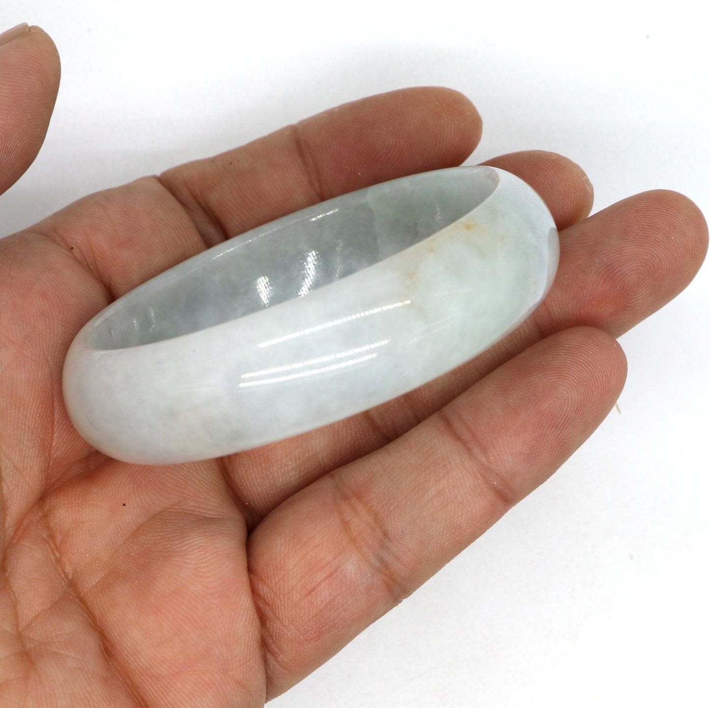Type A Certified Jadeite Jade Bangle Size 54 -56mm B0BN7H753C - Jade-collector.com