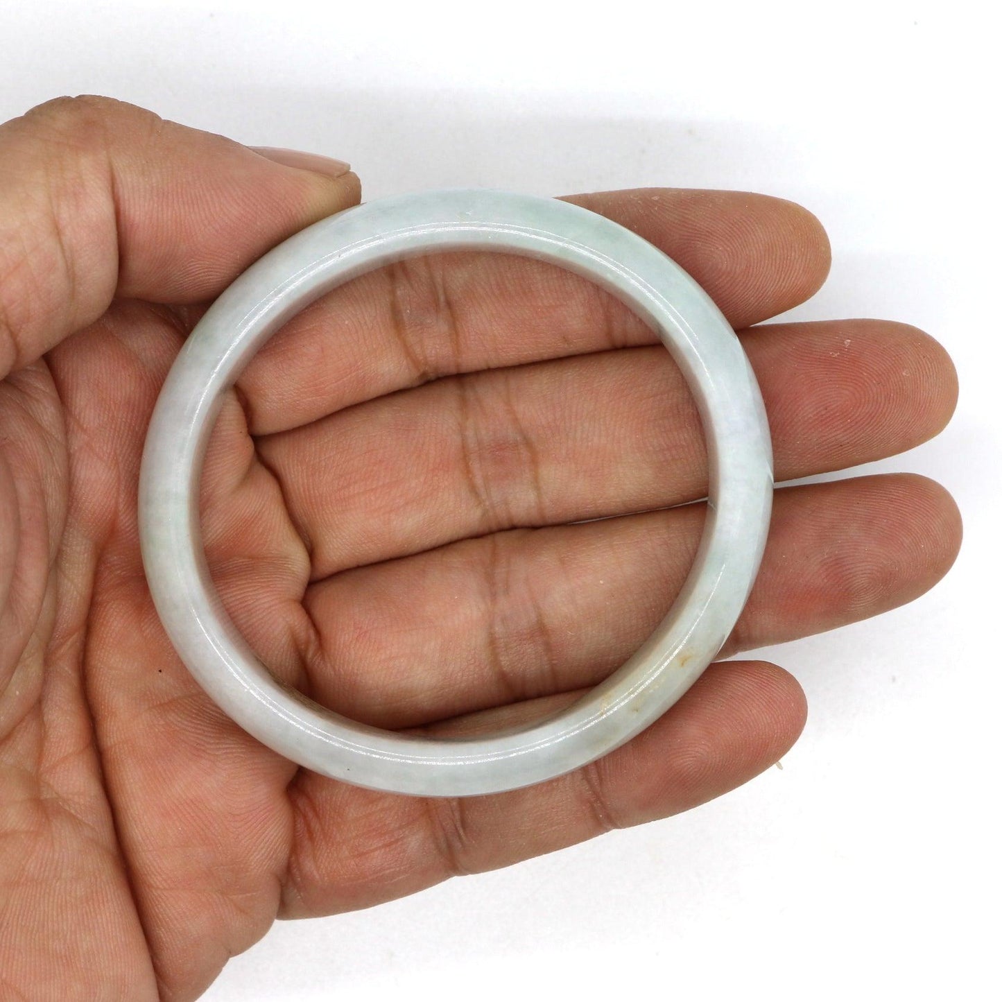 Type A Certified Jadeite Jade Bangle Size 54 -56mm B0BN7H753C - Jade-collector.com