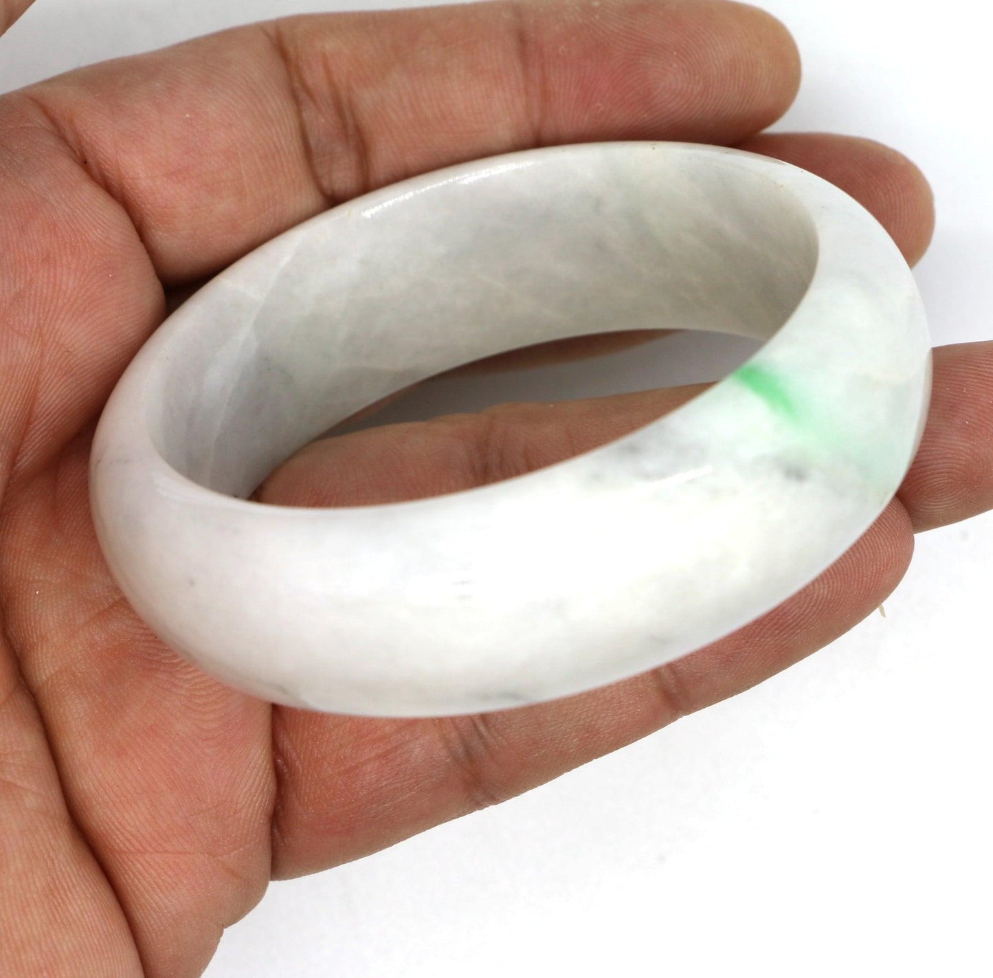 Type A Certified Jadeite Jade Bangle Size 54 -56mm B0BN7H47LD - Jade-collector.com