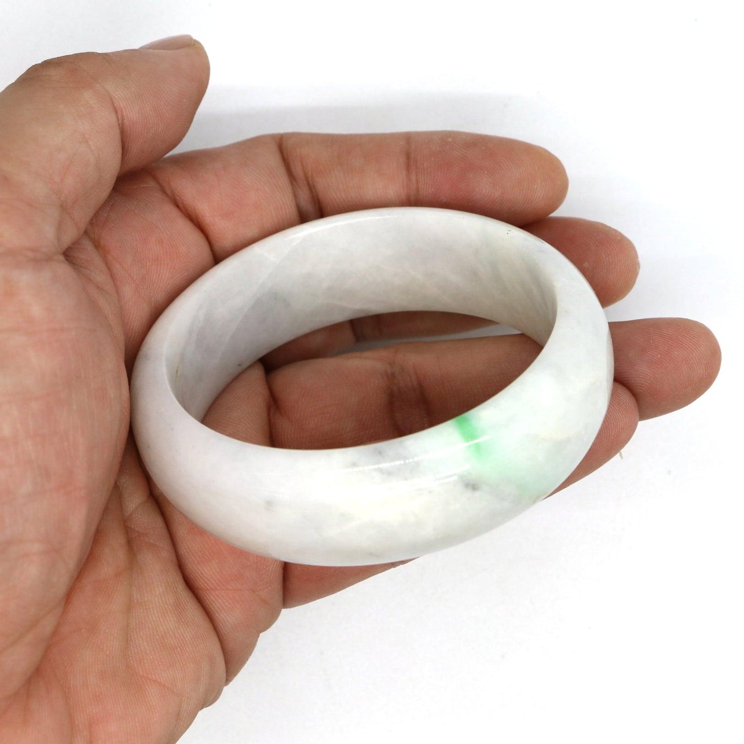 Type A Certified Jadeite Jade Bangle Size 54 -56mm B0BN7H47LD - Jade-collector.com