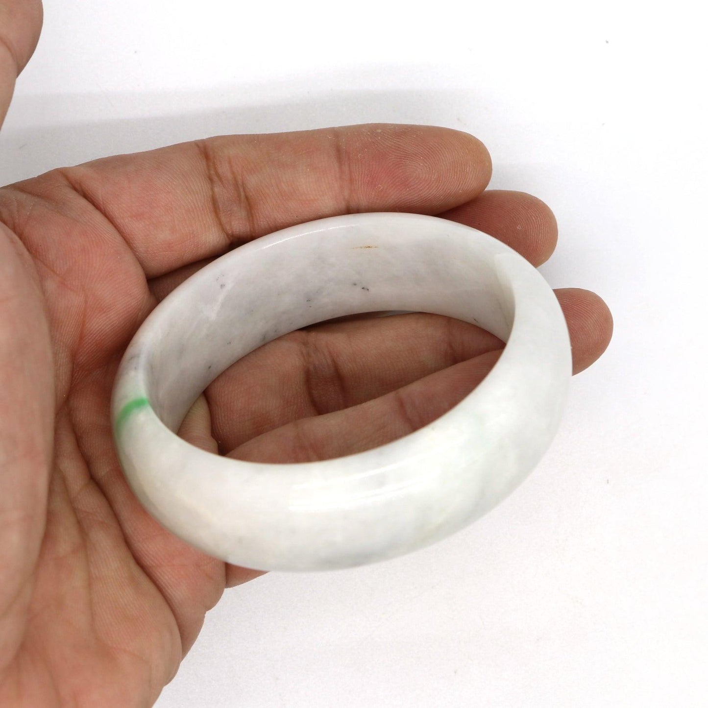 Type A Certified Jadeite Jade Bangle Size 54 -56mm B0BN7H47LD - Jade-collector.com