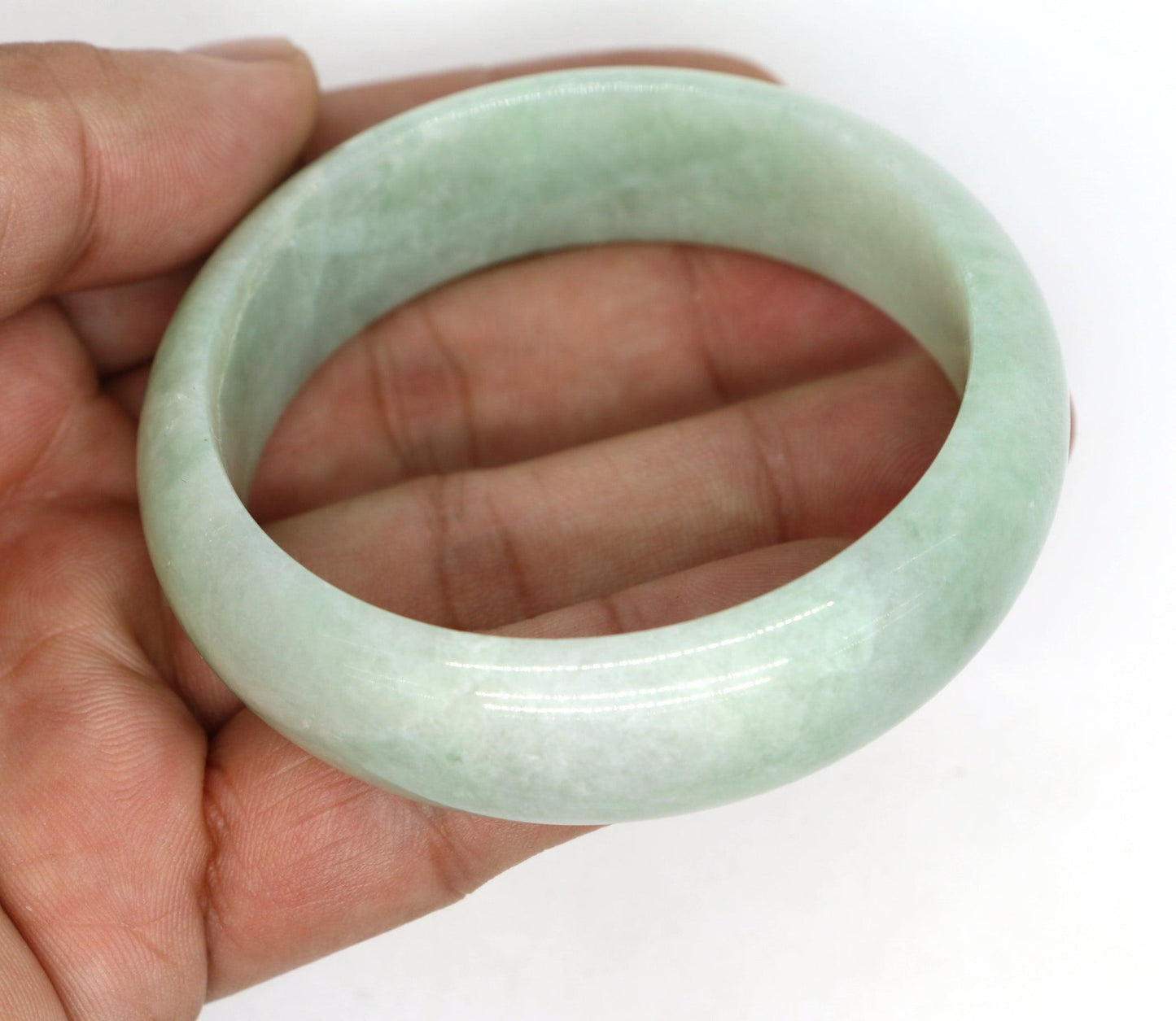 Type A Certified Jadeite Jade Bangle Size 54 -56mm B0BN7JBF56 - Jade-collector.com