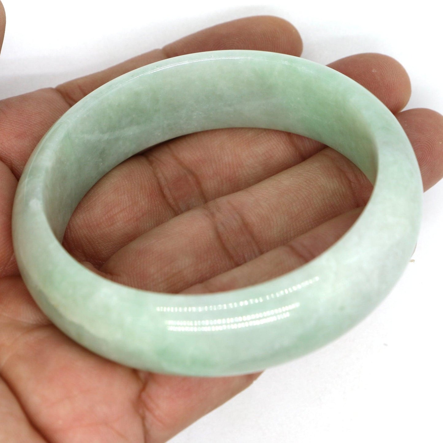 Type A Certified Jadeite Jade Bangle Size 54 -56mm B0BN7JBF56 - Jade-collector.com