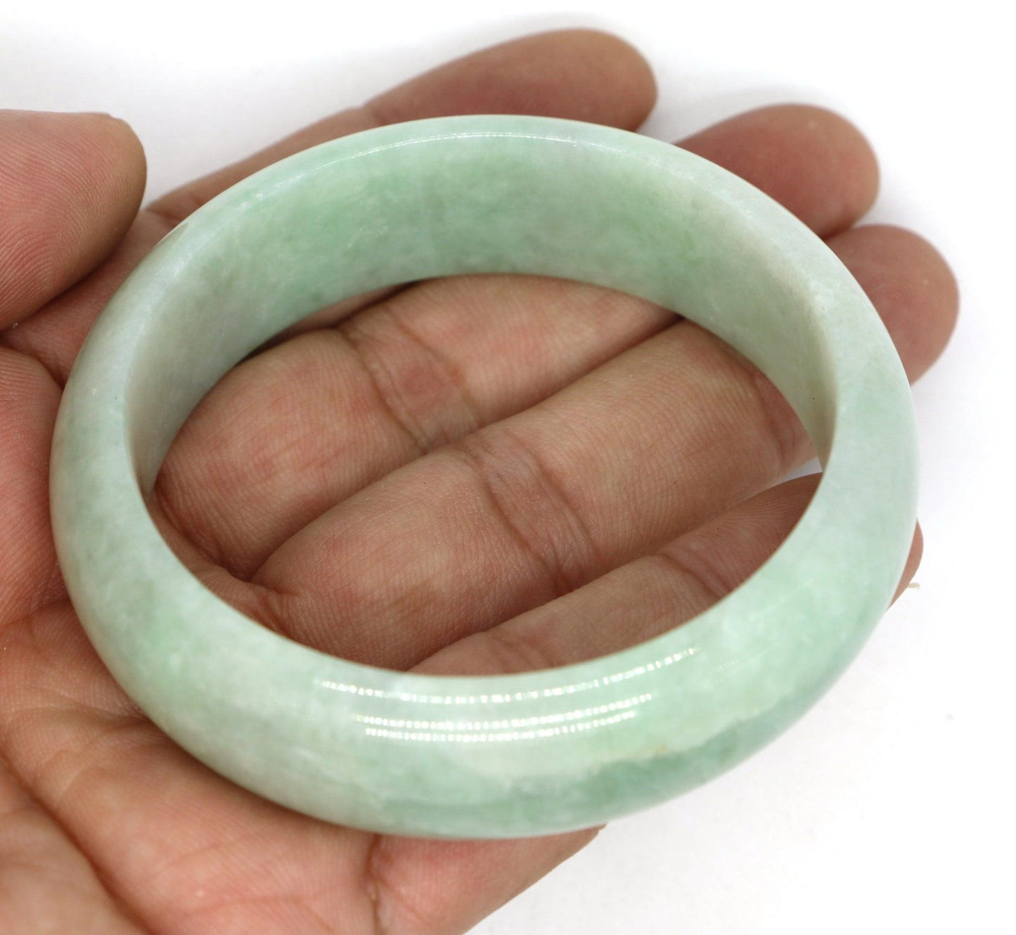 Type A Certified Jadeite Jade Bangle Size 54 -56mm B0BN7JBF56 - Jade-collector.com