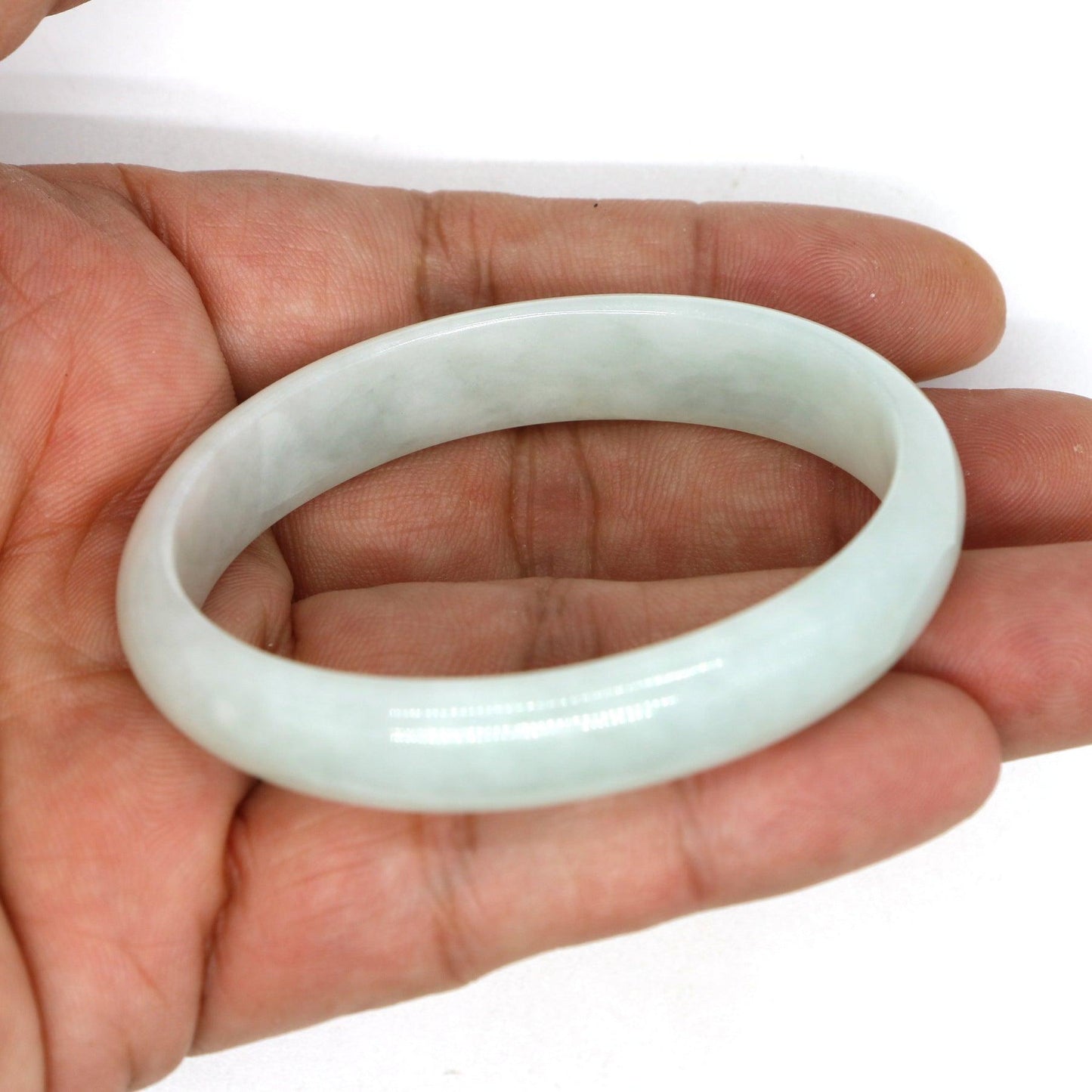 Type A Certified Jadeite Jade Bangle Size 54 -56mm B0BN7FW2B8 - Jade-collector.com