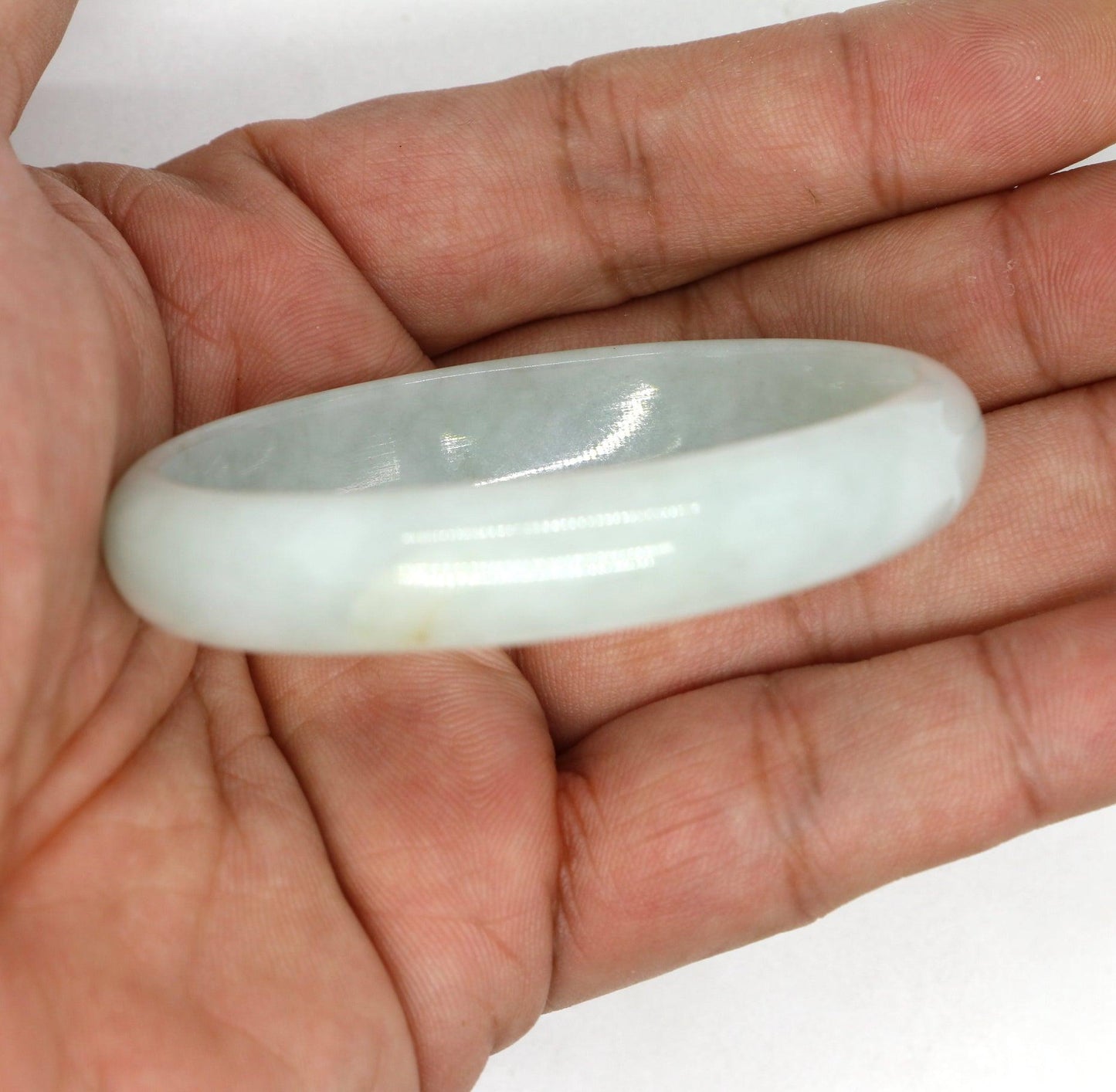 Type A Certified Jadeite Jade Bangle Size 54 -56mm B0BN7FW2B8 - Jade-collector.com