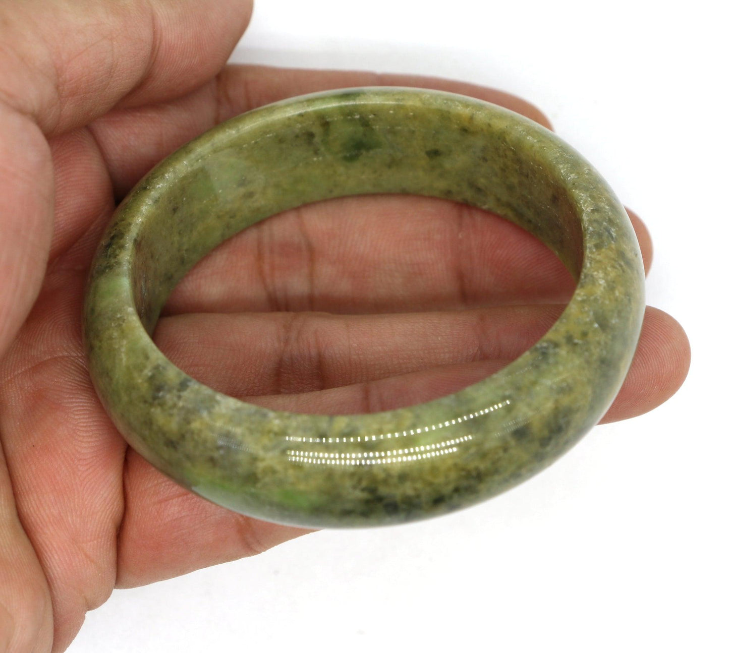 Type A Certified Jadeite Jade Bangle Size 54 -56mm B0BN7GWJ13 - Jade-collector.com