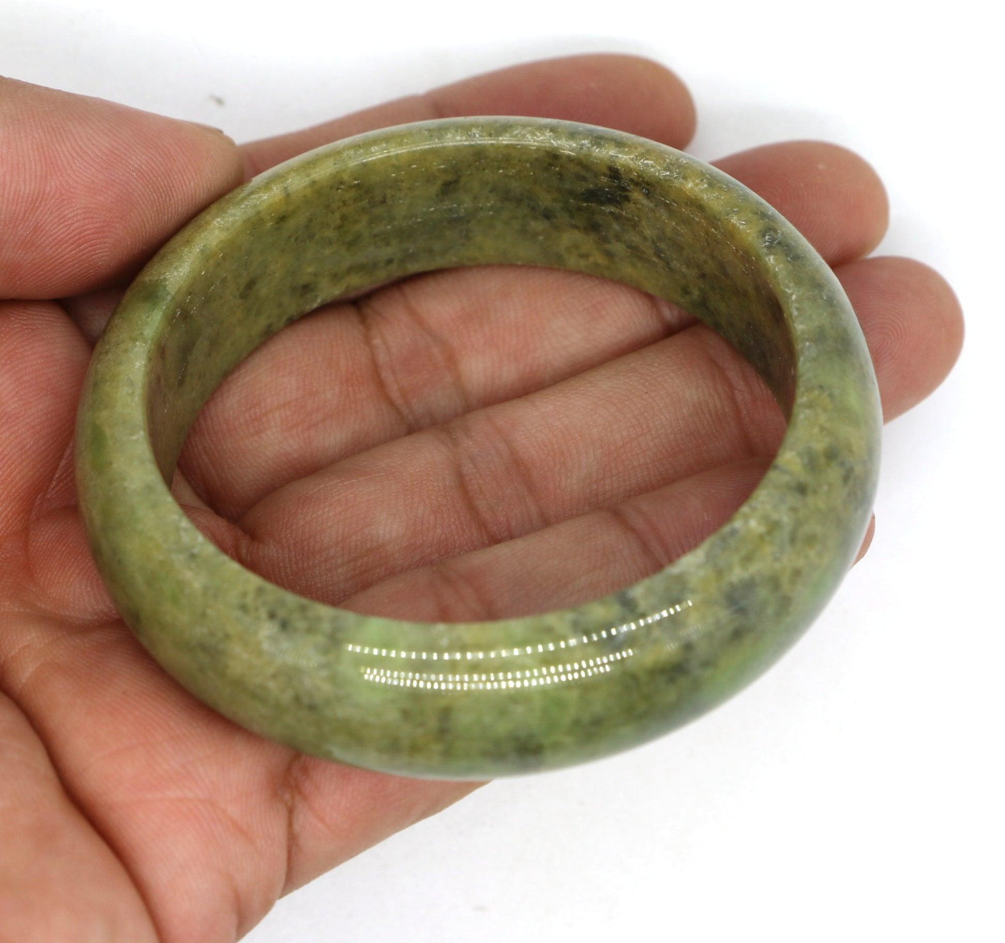 Type A Certified Jadeite Jade Bangle Size 54 -56mm B0BN7GWJ13 - Jade-collector.com