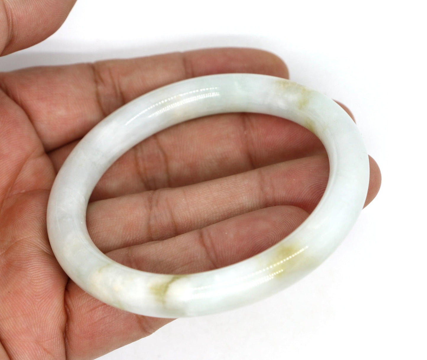 Type A Certified Jadeite Jade Bangle Size 54 -56mm B0BN7G1LCK - Jade-collector.com