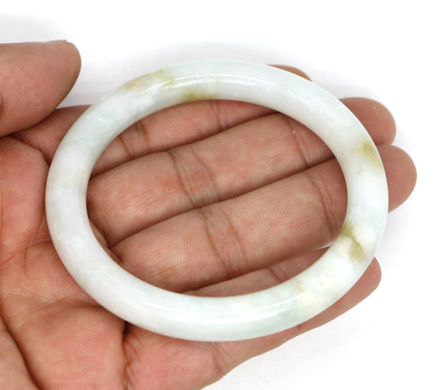 Type A Certified Jadeite Jade Bangle Size 54 -56mm B0BN7G1LCK - Jade-collector.com