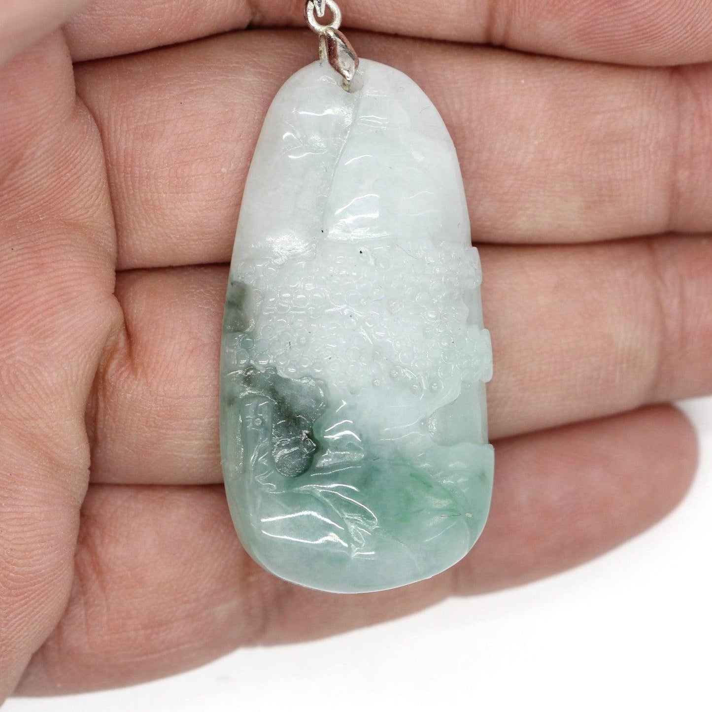 Type A Jadeite Jade Pendants Mini Landscape Series B0BLLK65N1 - Jade-collector.com