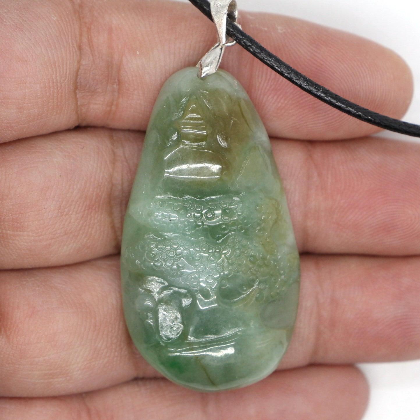 Type A Jadeite Jade Pendants Mini Landscape Series B0BLLGYSHR - Jade-collector.com