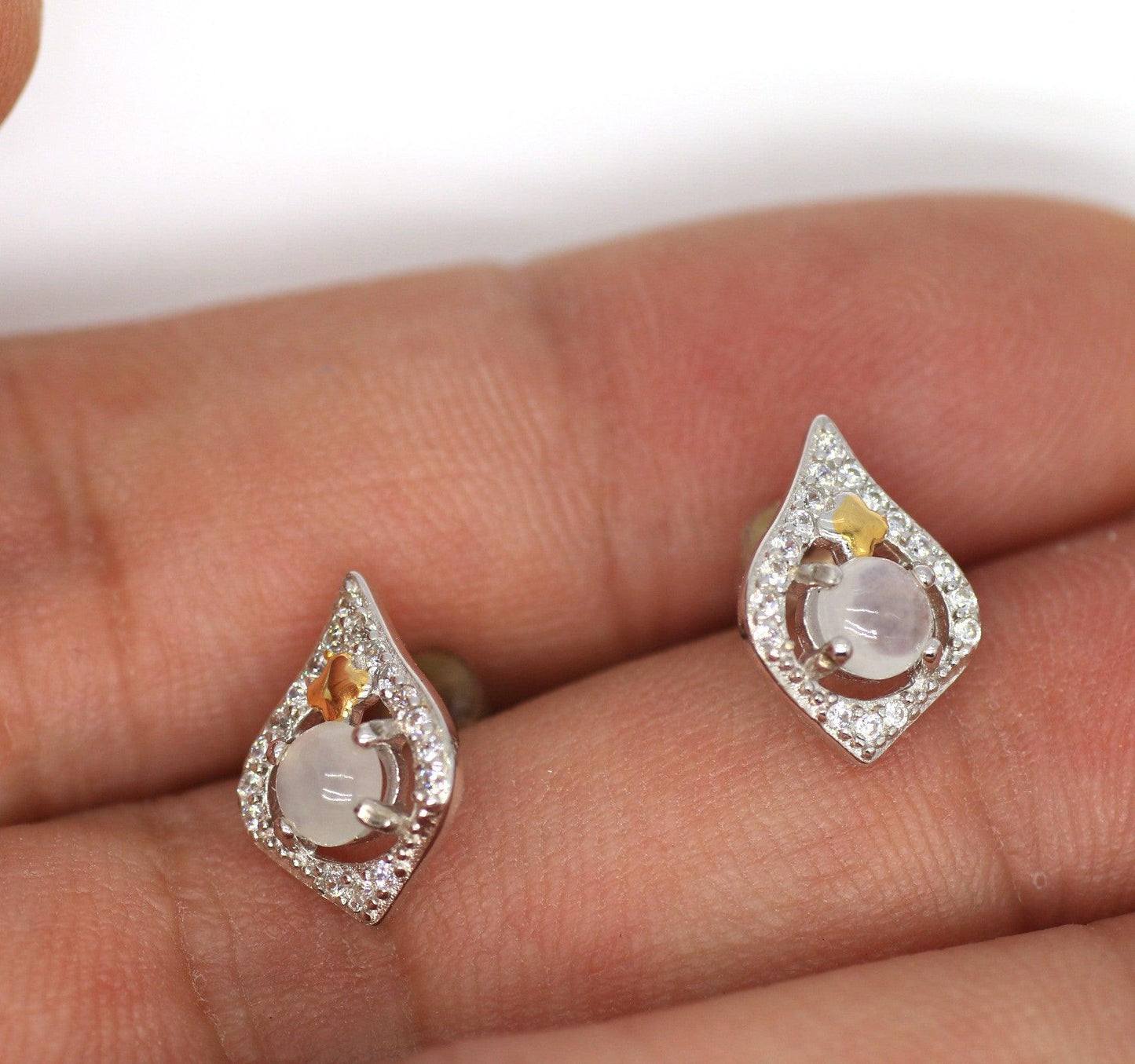 Type A Jadeite Jade Earrings s925 Silver Inlay DD-9CE3-JBBD - Jade-collector.com