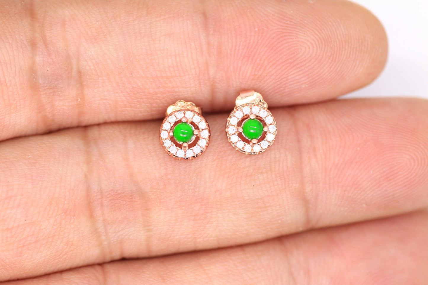 Type A Jadeite Jade Earrings s925 Silver Inlay O9-4IHE-KSN0 - Jade-collector.com