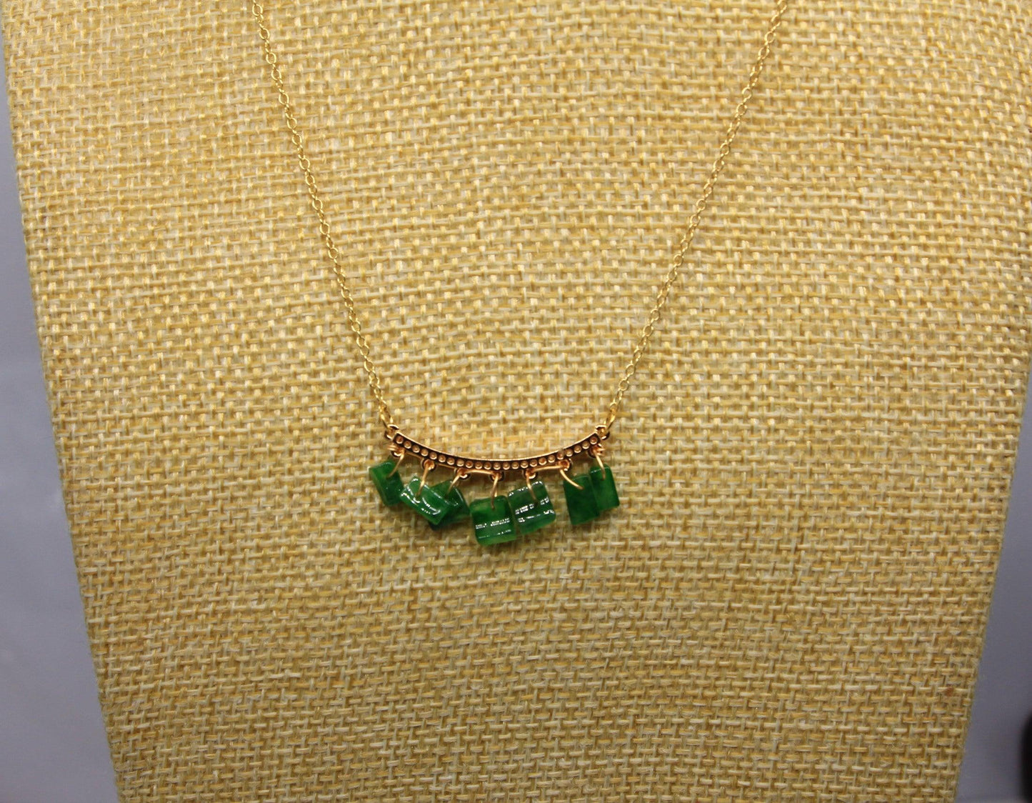 Type A Jadeite Jade Inlay Necklace P4002S - Jade-collector.com