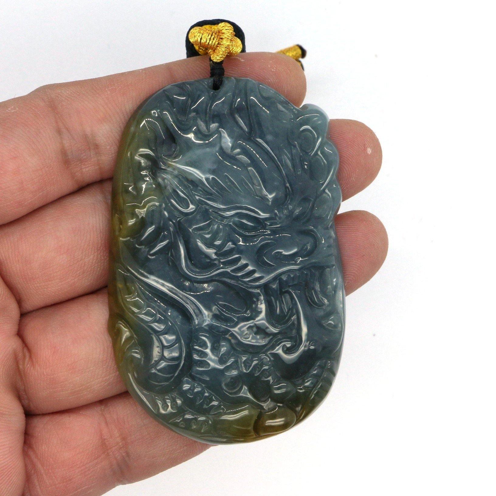A Grade Jadeite Jade Pendants Dragon Series 天然緬甸玉A貨翡翠龍牌吊墜系列 DG0024 - Jade-collector.com