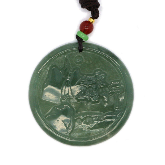 A Grade Jadeite Jade Pendants Landscape Series 天然緬甸玉A貨翡翠山水牌吊墜系列 LS0022 - Jade-collector.com