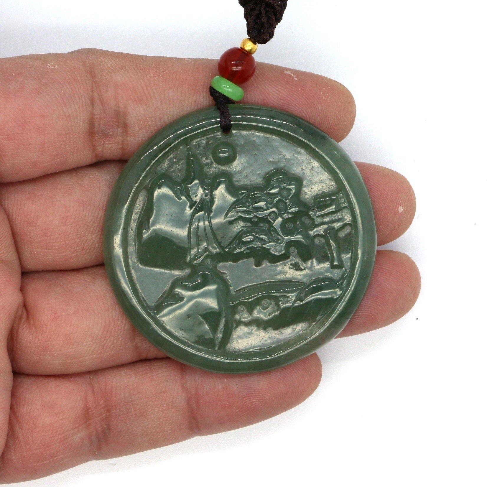 A Grade Jadeite Jade Pendants Landscape Series 天然緬甸玉A貨翡翠山水牌吊墜系列 LS0022 - Jade-collector.com