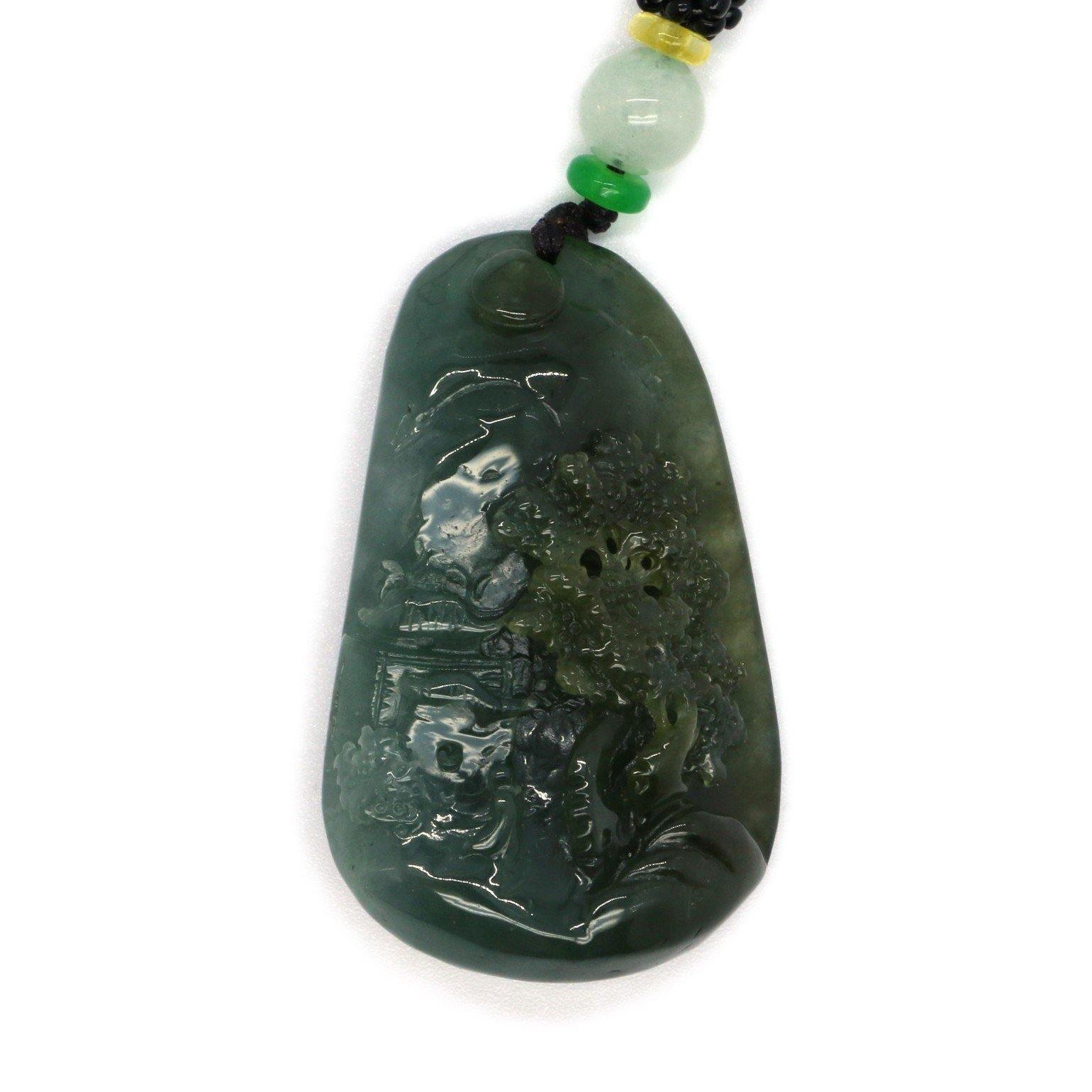 A Grade Jadeite Jade Pendants Landscape Series 天然緬甸玉A貨翡翠山水牌吊墜系列 LS0020 - Jade-collector.com