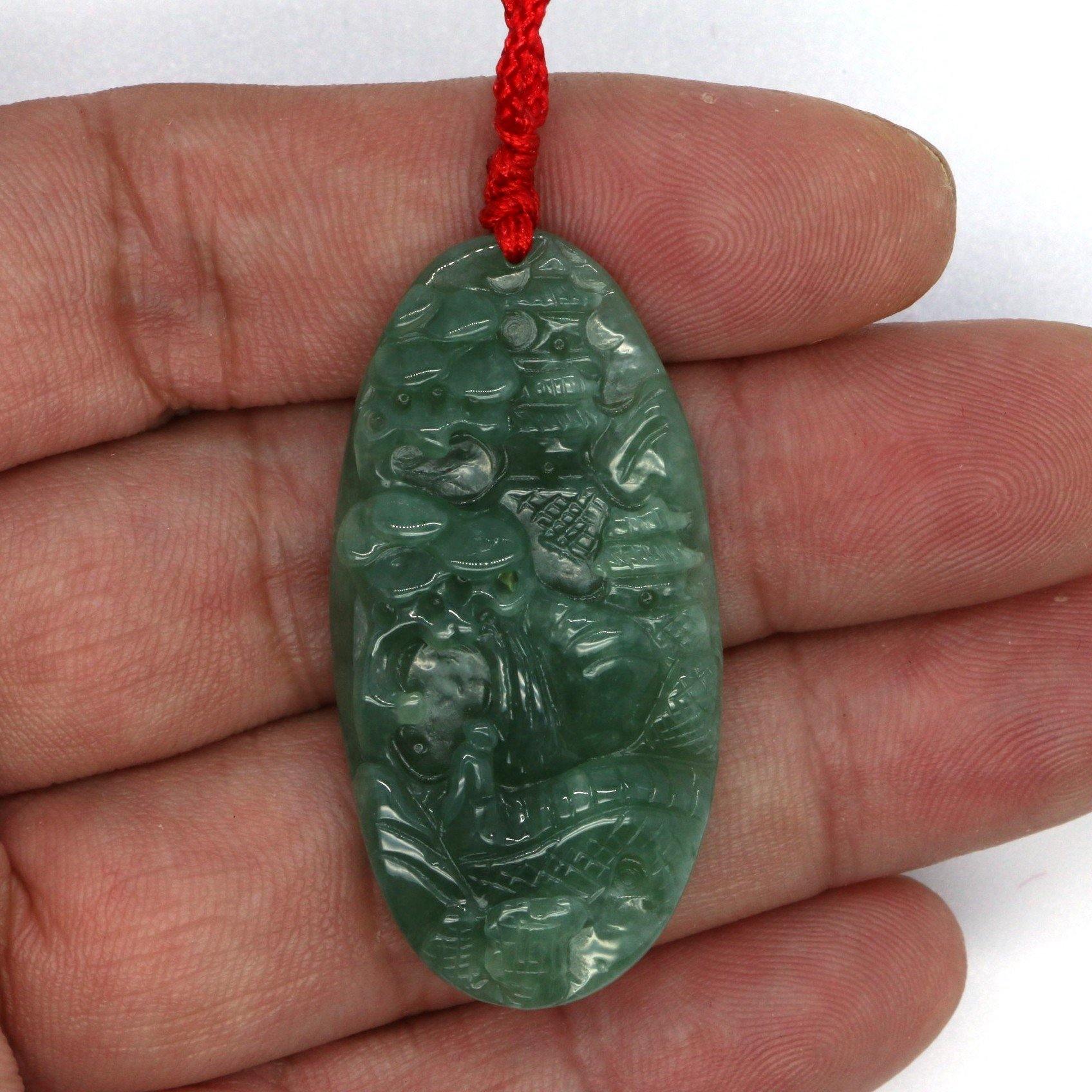 A Grade Jadeite Jade Pendants Landscape Series 天然緬甸玉A貨翡翠山水牌吊墜系列 LS0028 - Jade-collector.com