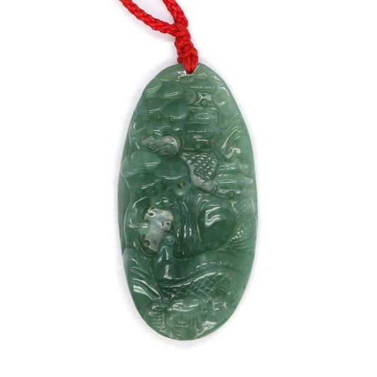 A Grade Jadeite Jade Pendants Landscape Series 天然緬甸玉A貨翡翠山水牌吊墜系列 LS0028 - Jade-collector.com