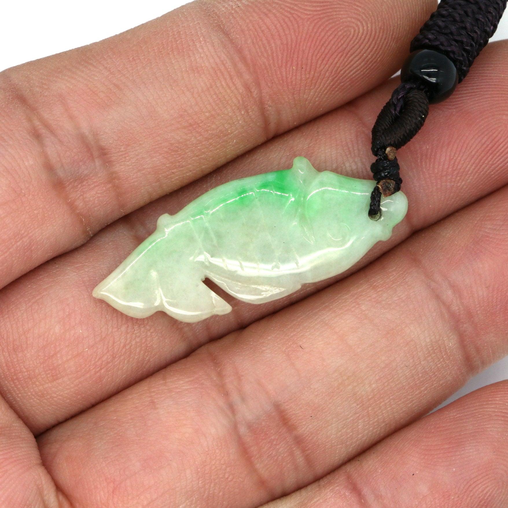 Type A Jadeite Jade Pendants Fish(FullFill USA) B09LSXNTMF - Jade-collector.com