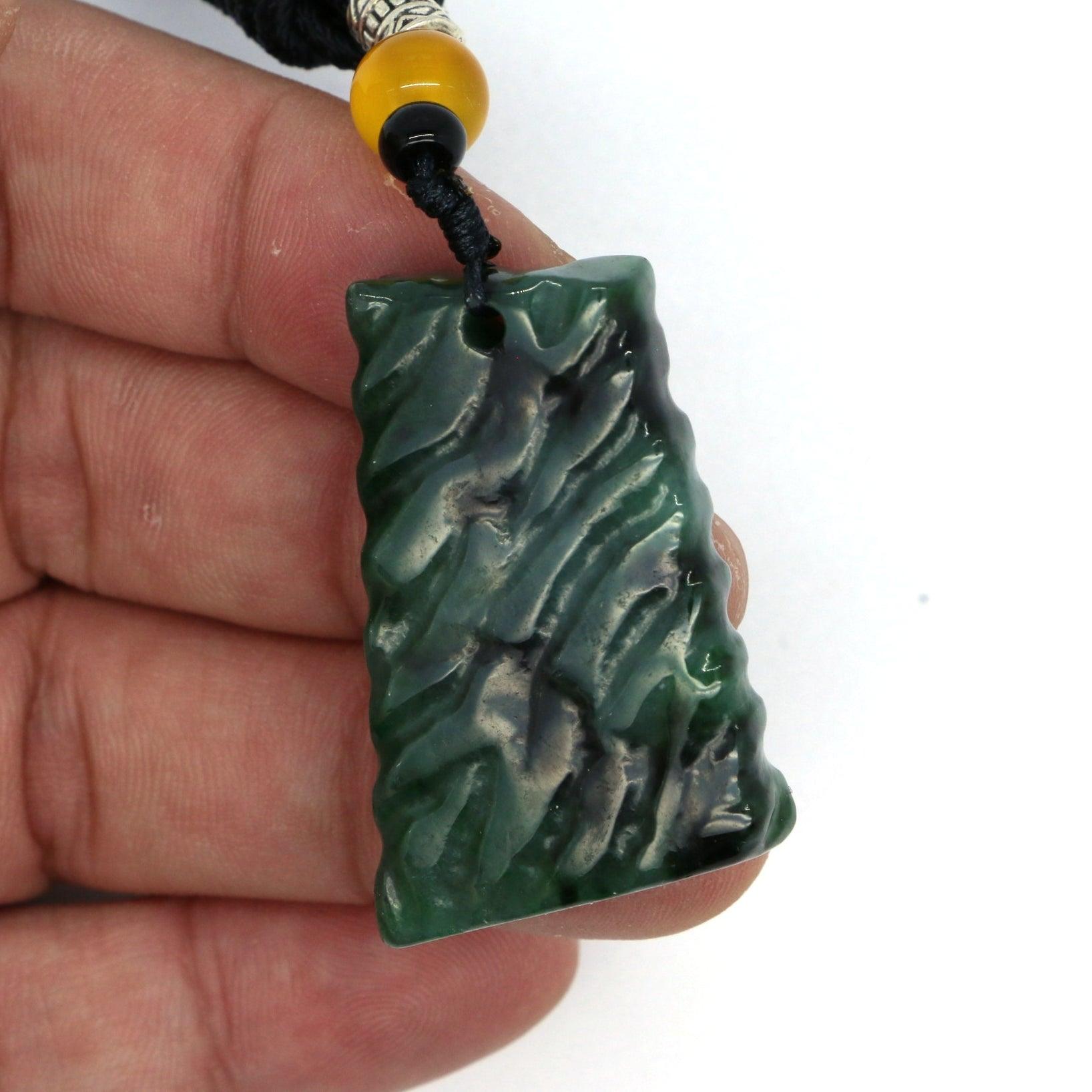 Type A Jadeite Jade Pendant Wave Series (Fullfill Germany) - Jade-collector.com