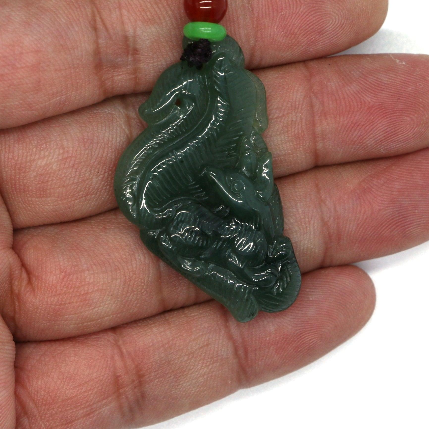 Type A Jadeite Jade Pendants Nine Tale Fox Series - Jade-collector.com