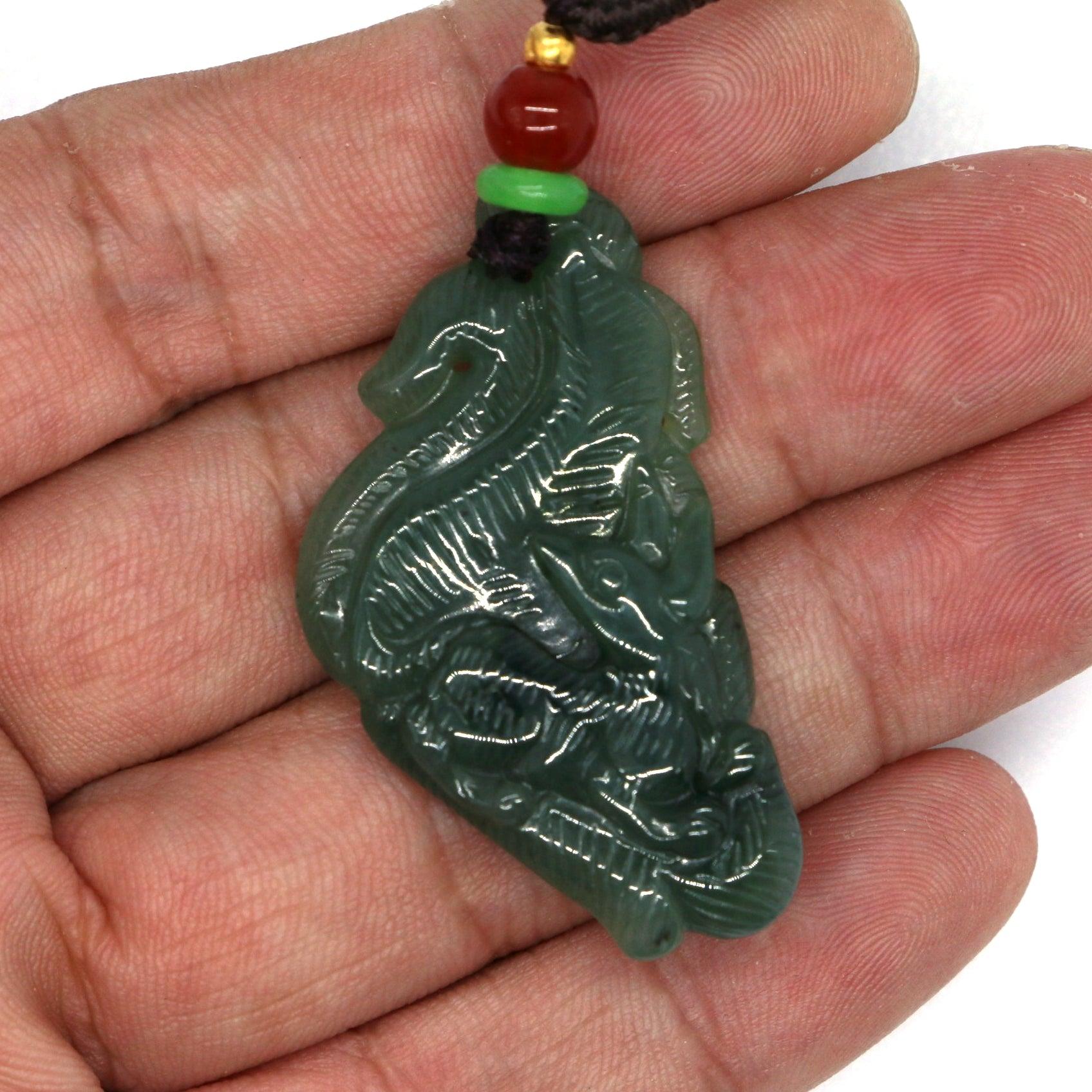 Type A Jadeite Jade Pendants Nine Tale Fox Series - Jade-collector.com