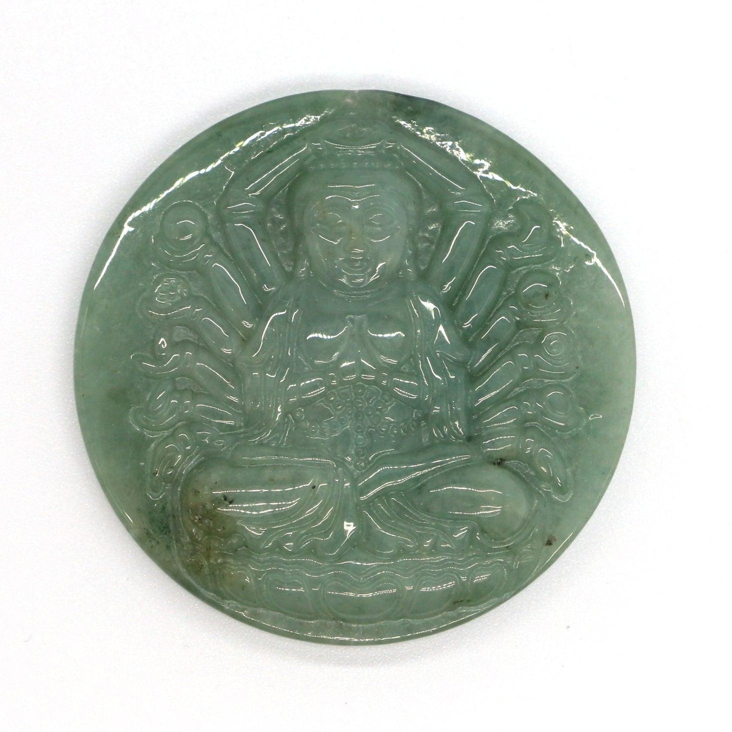 Type A Jadeite Jade Pendants Thousand Hand Avalokitesvara Guanyin Series - Jade-collector.com