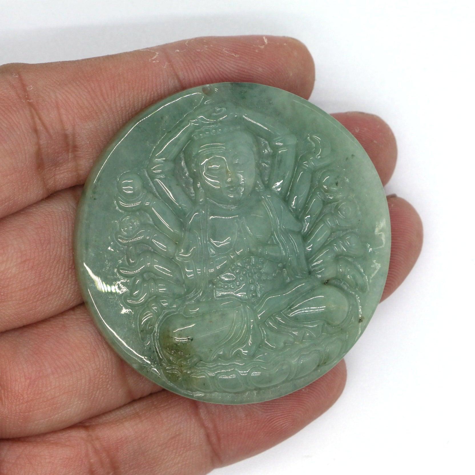 Type A Jadeite Jade Pendants Thousand Hand Avalokitesvara Guanyin Series - Jade-collector.com