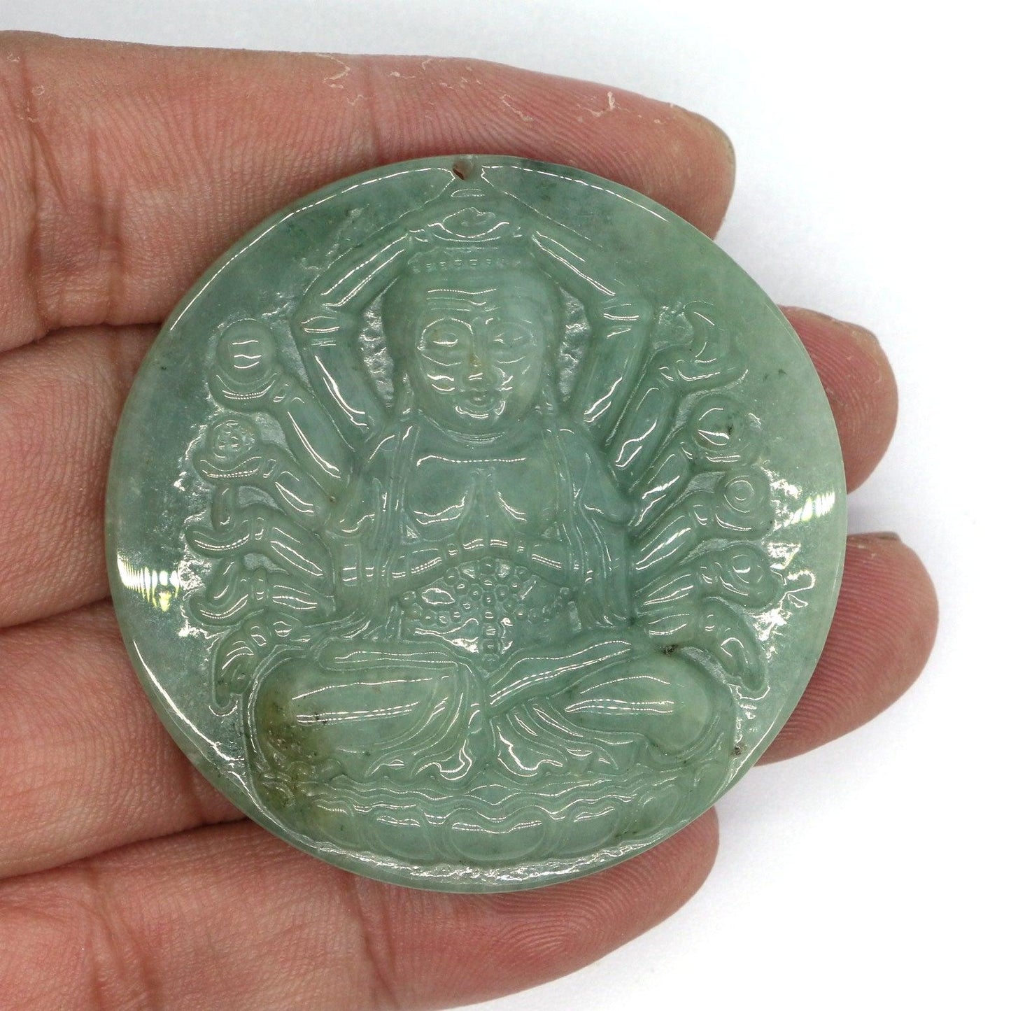 Type A Jadeite Jade Pendants Thousand Hand Avalokitesvara Guanyin Series - Jade-collector.com