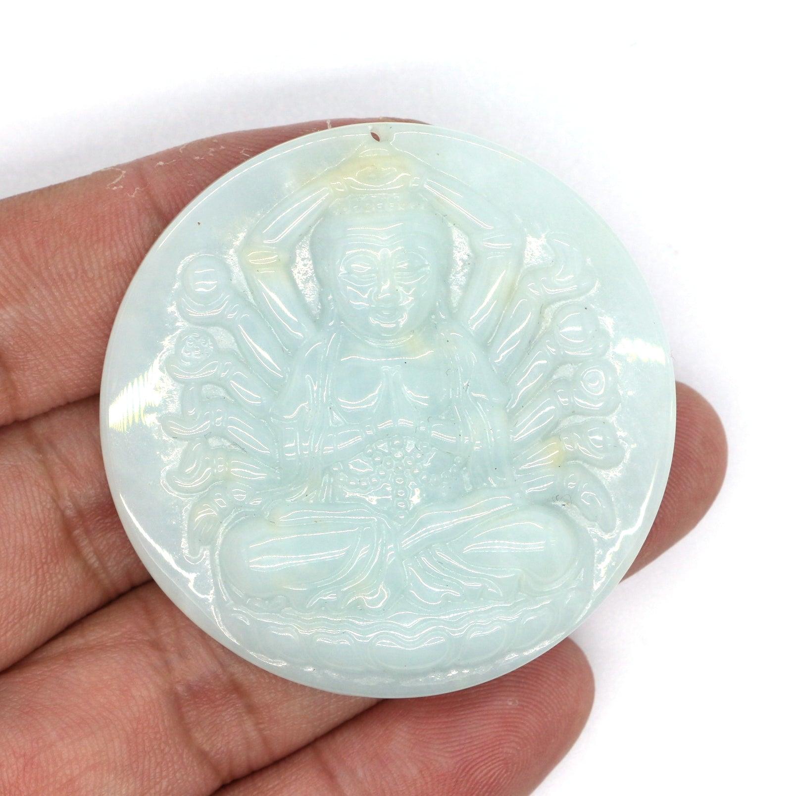 Type A Jadeite Jade Pendants Thousand Hand Avalokitesvara Guanyin Series - Jade-collector.com