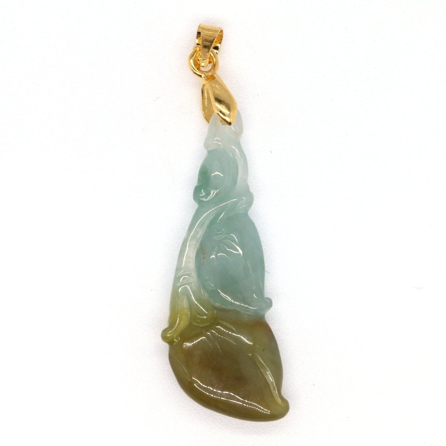 Type A Jadeite Jade Flower Pendants(Fullfill USA) B09LT2DYTC