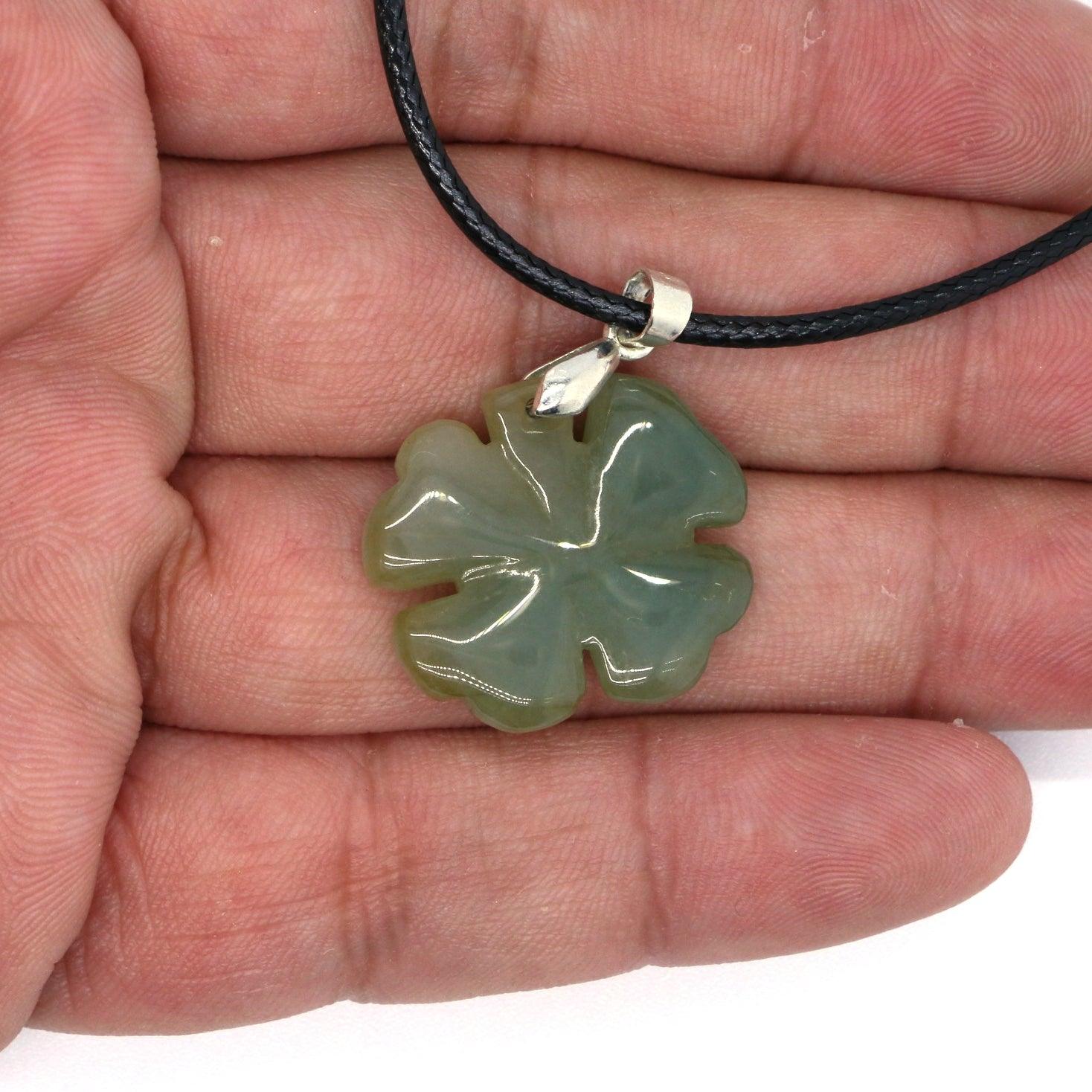 Type A Jadeite Jade Pendants Four-leaf clover Series pe10070 - Jade-collector.com