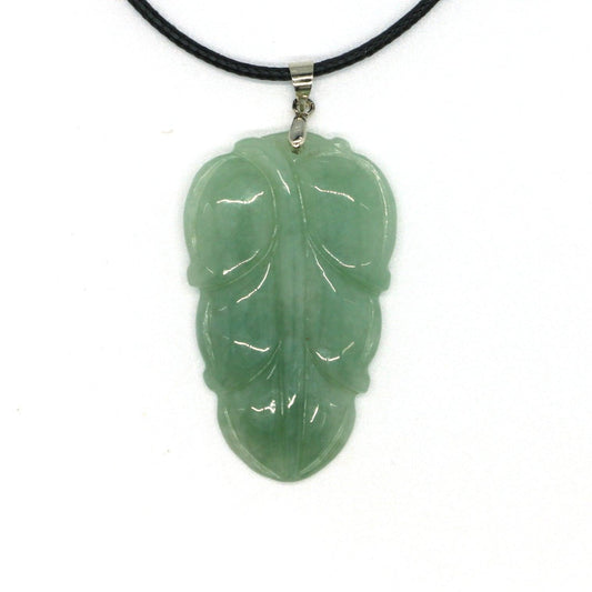 Type A Jadeite Jade Leaf Pendant Series (Fullfill USA only) B09K6CW3FN