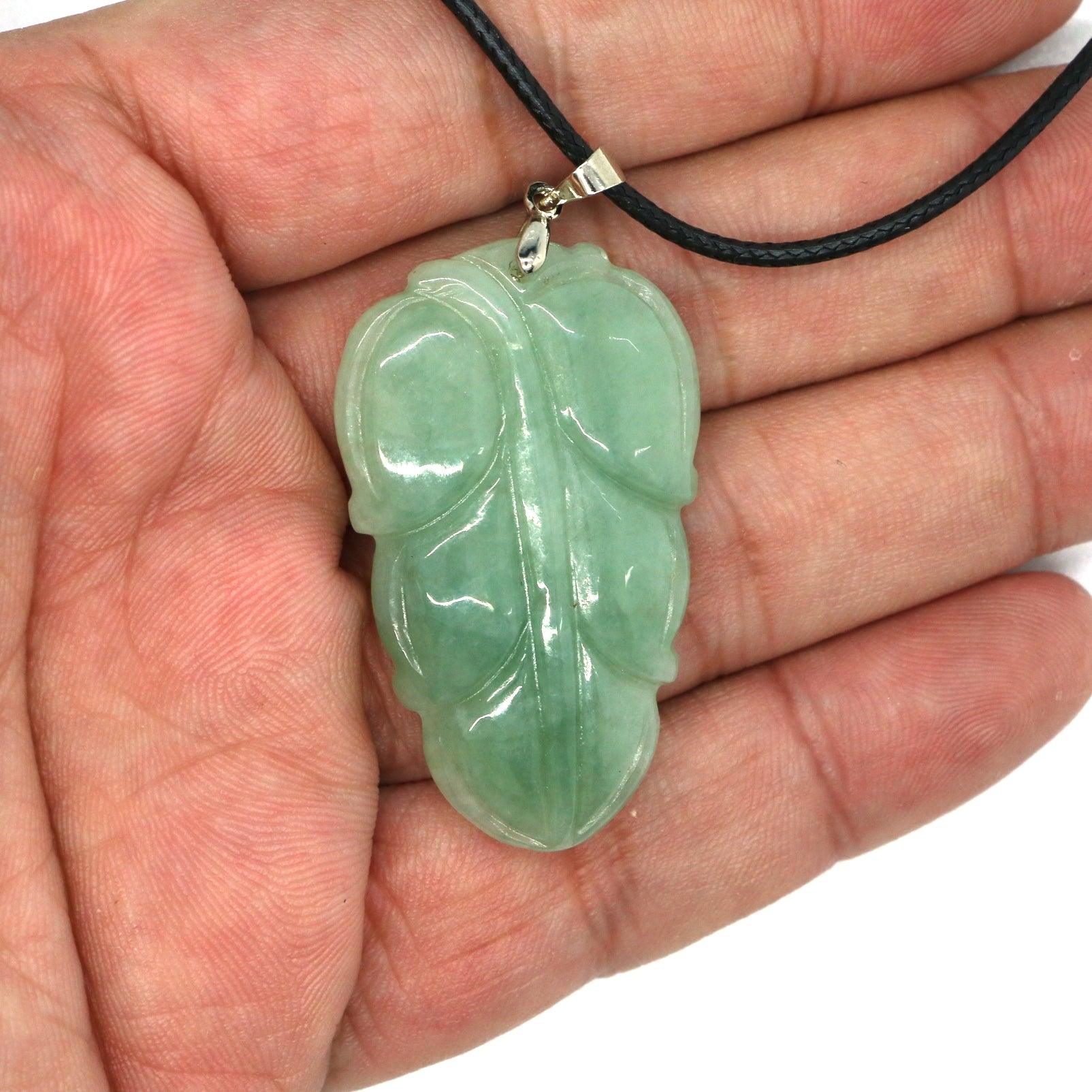 Type A Jadeite Jade Leaf Pendant Series (Fullfill USA only) B09K6CW3FN - Jade-collector.com