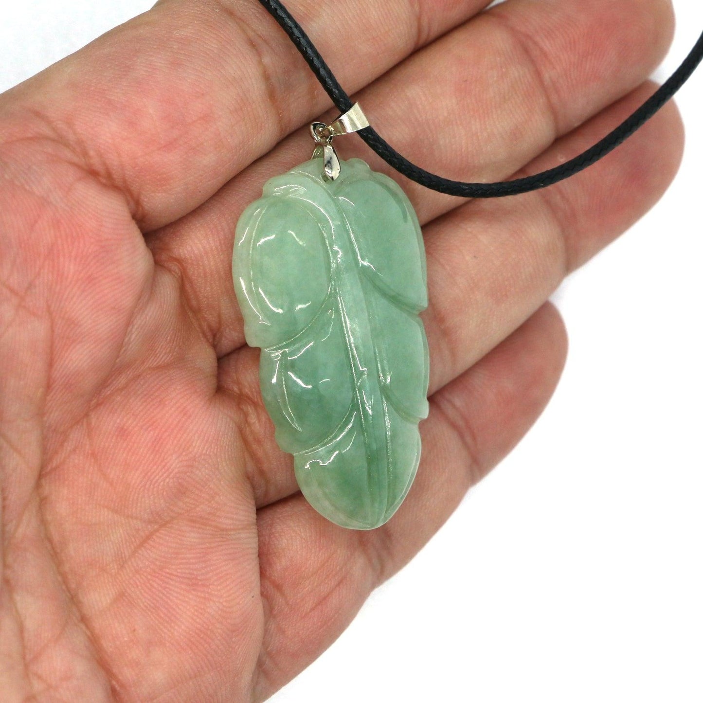 Type A Jadeite Jade Leaf Pendant Series (Fullfill USA only) B09K6CW3FN - Jade-collector.com