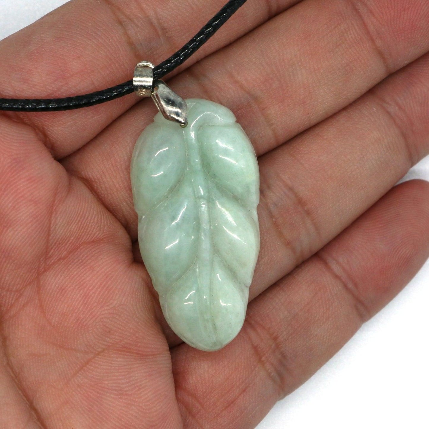 Type A Jadeite Jade Leaf Pendant Series (Fullfill USA only) B09K6D4TNH