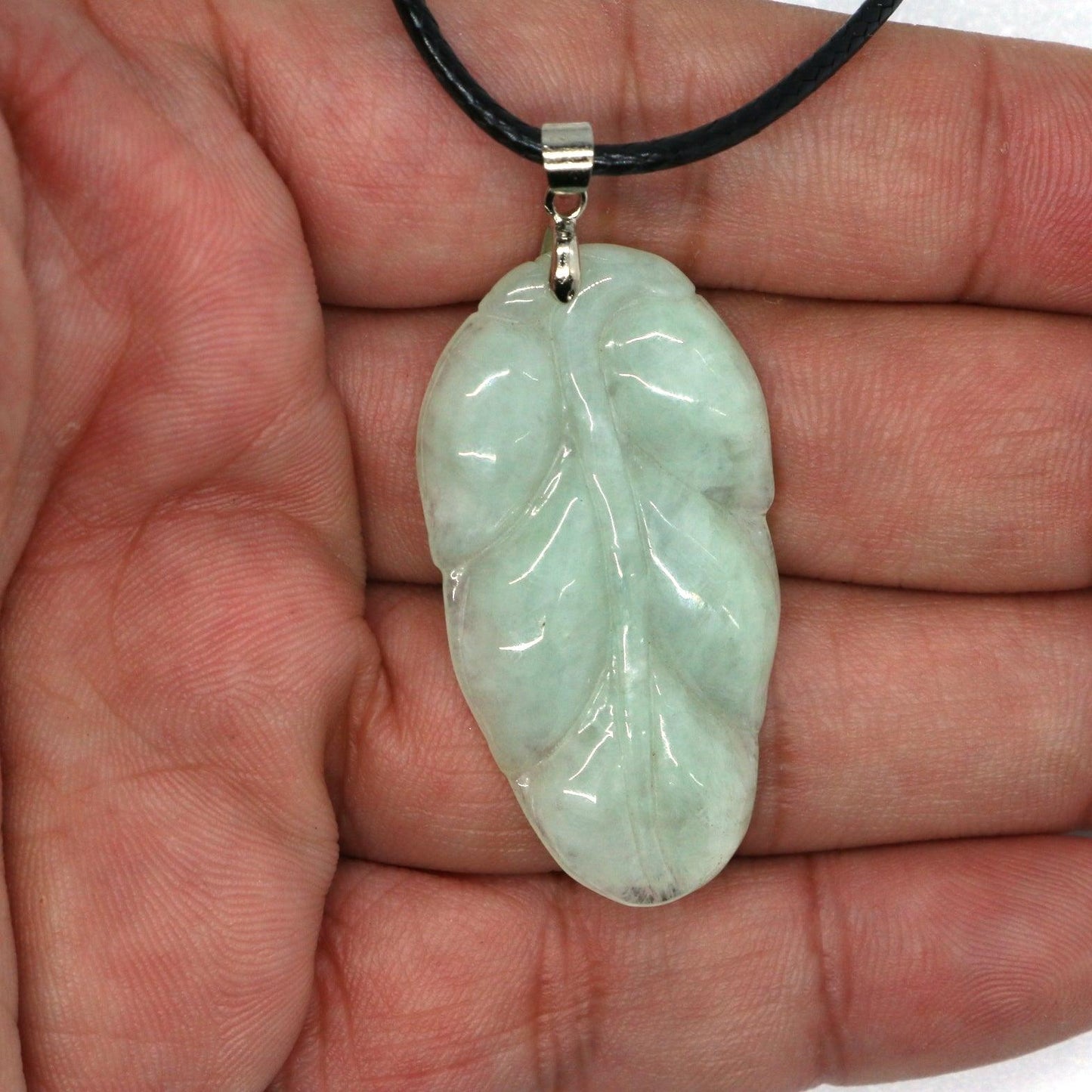 Type A Jadeite Jade Leaf Pendant Series (Fullfill USA only) B09K6CSYKL