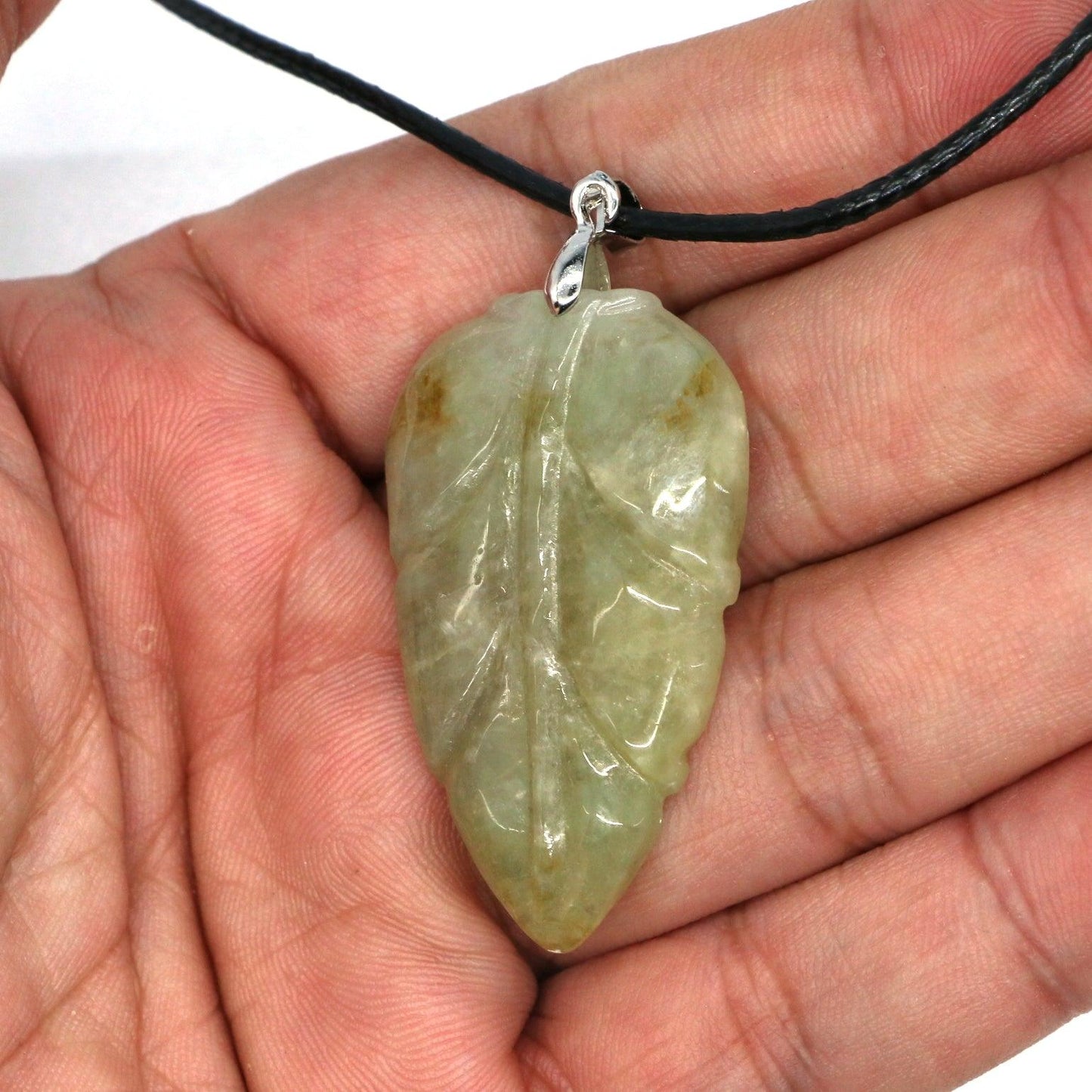 Type A Jadeite Jade Leaf Pendant Series (Fullfill USA only) B09K6CLR4S