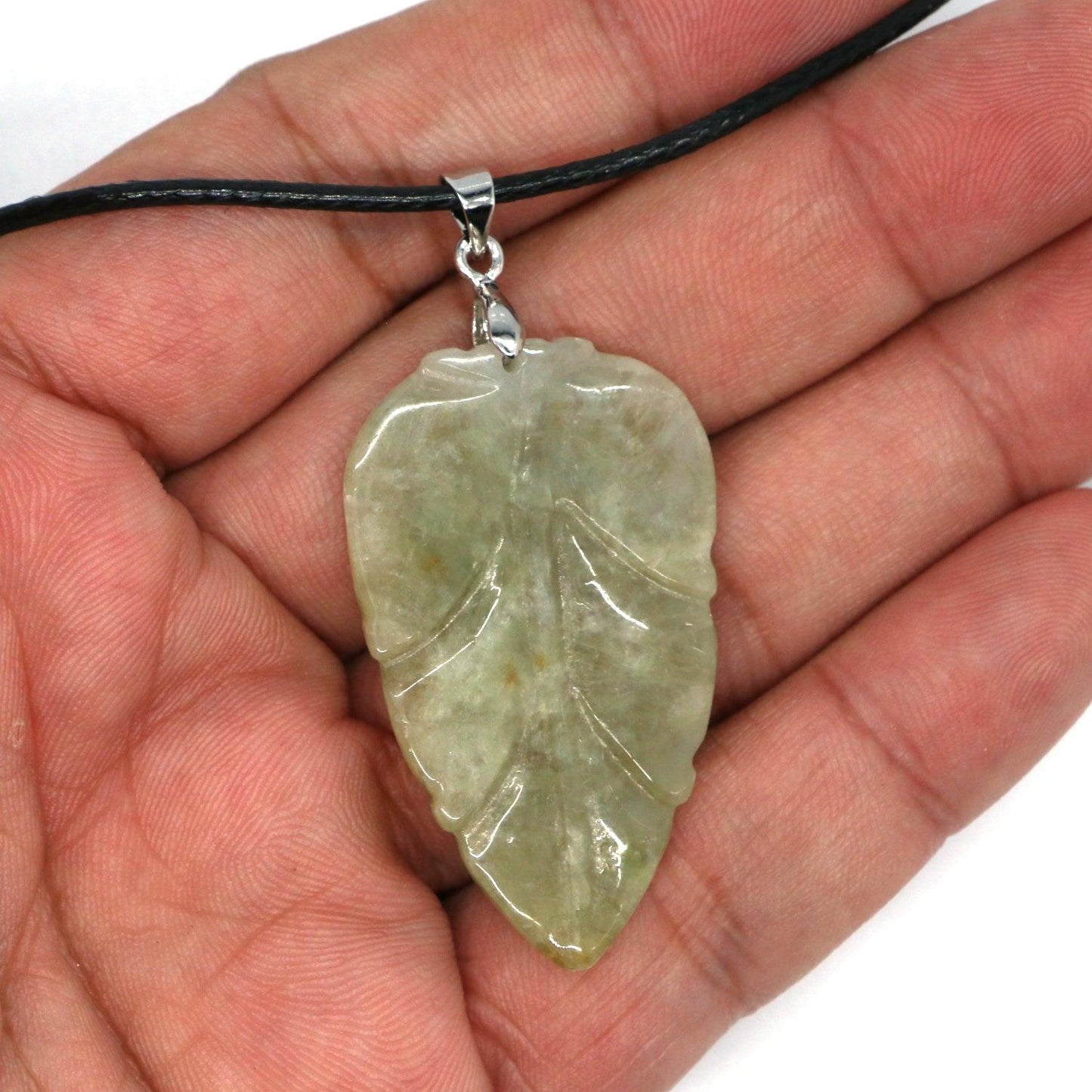 Type A Jadeite Jade Leaf Pendant Series (Fullfill USA only) B09K6CLR4S