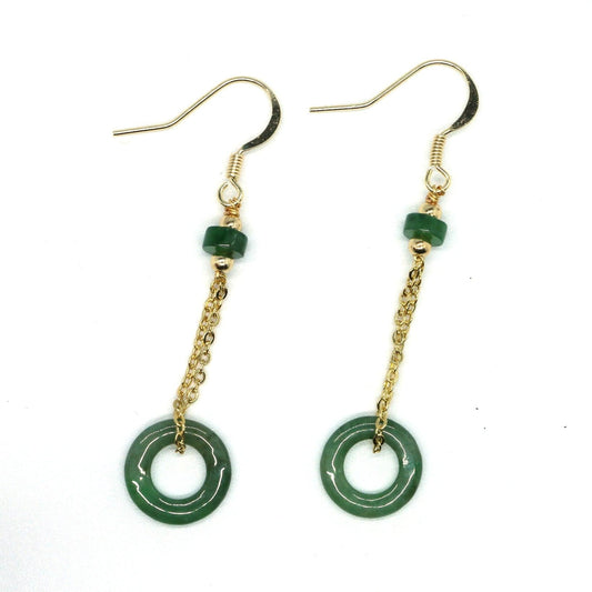Type A Jadeite Jade Earrings Donut Series B09K6CN96Q
