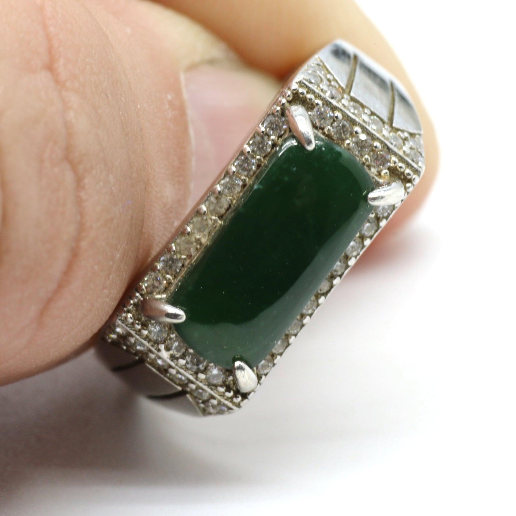 Type A Jadeite Jade Inlay Ring Series - Jade-collector.com