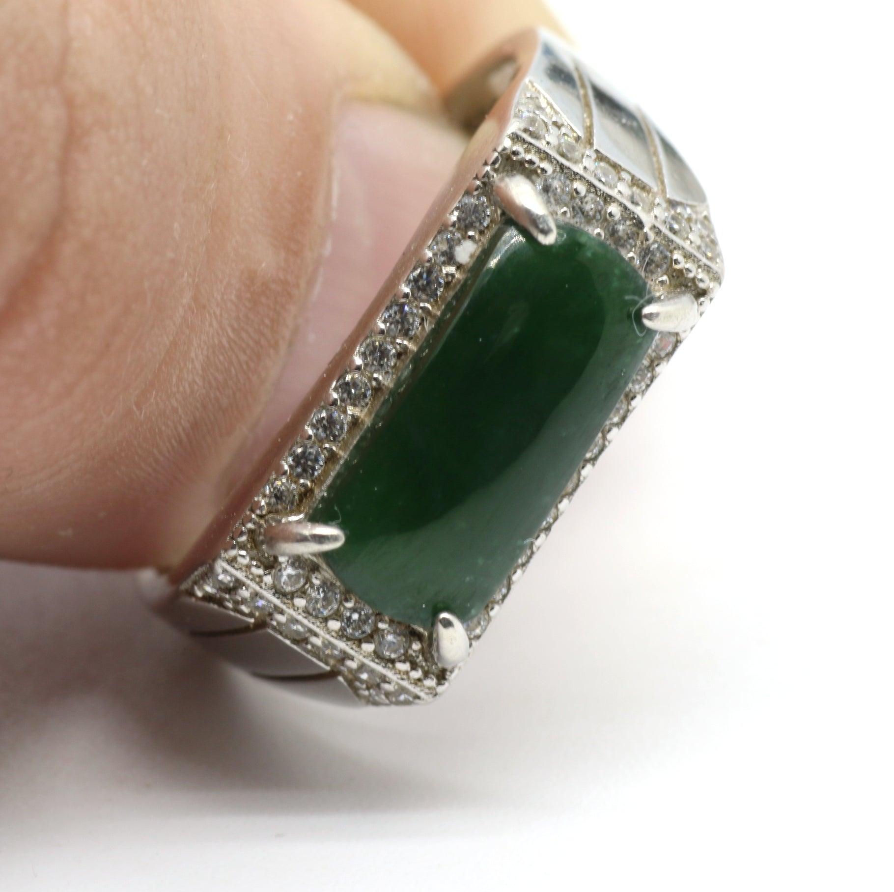 Type A Jadeite Jade Inlay Ring Series - Jade-collector.com