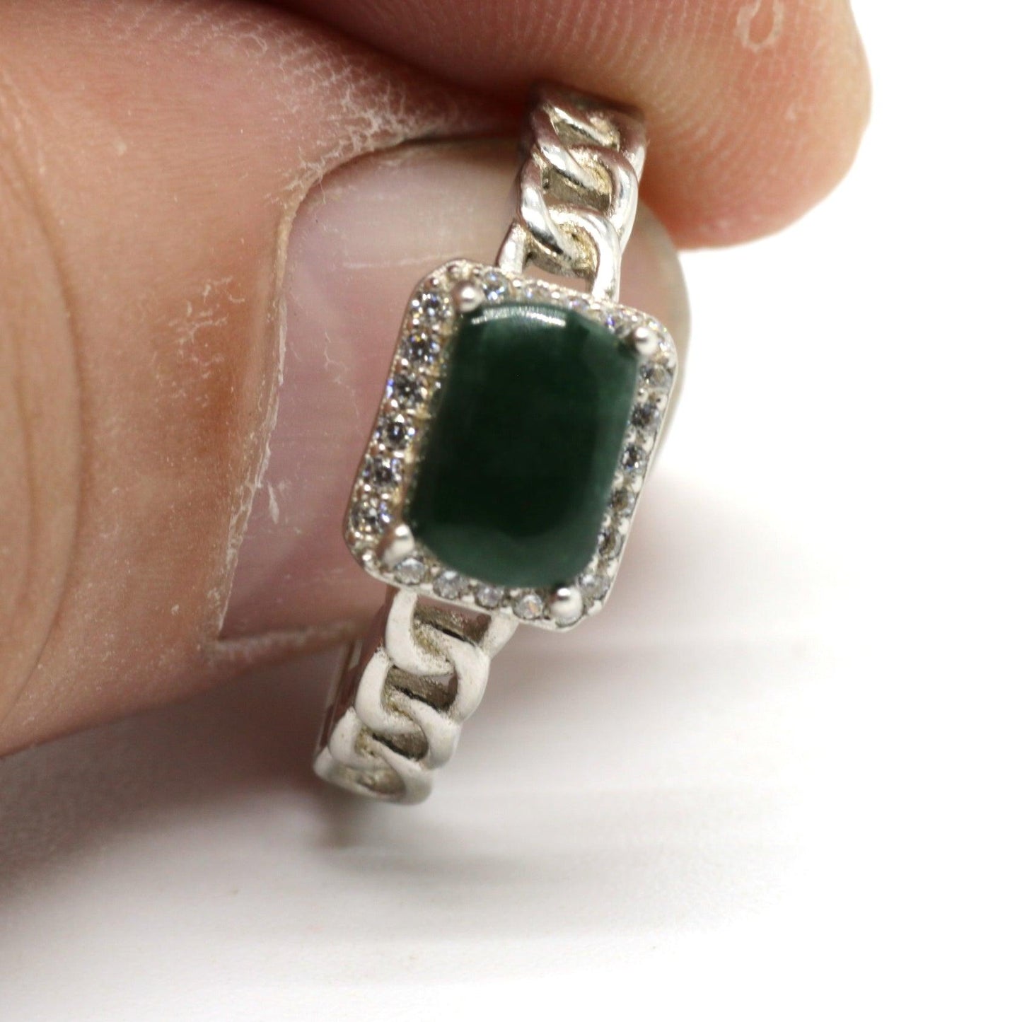Type A Jadeite Jade Inlay Ring Series