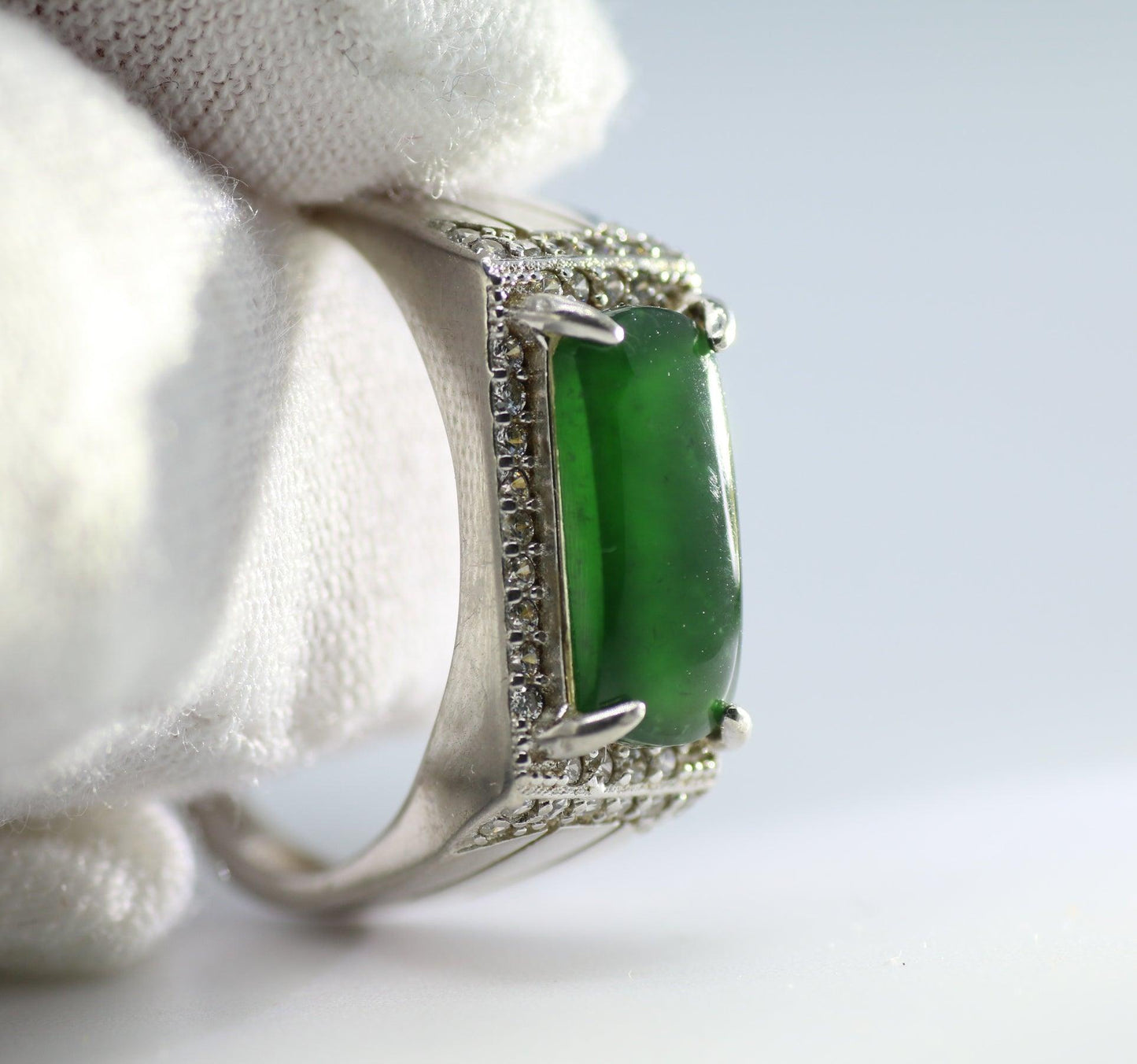 Type A Jadeite Jade Inlay Ring Series - Jade-collector.com