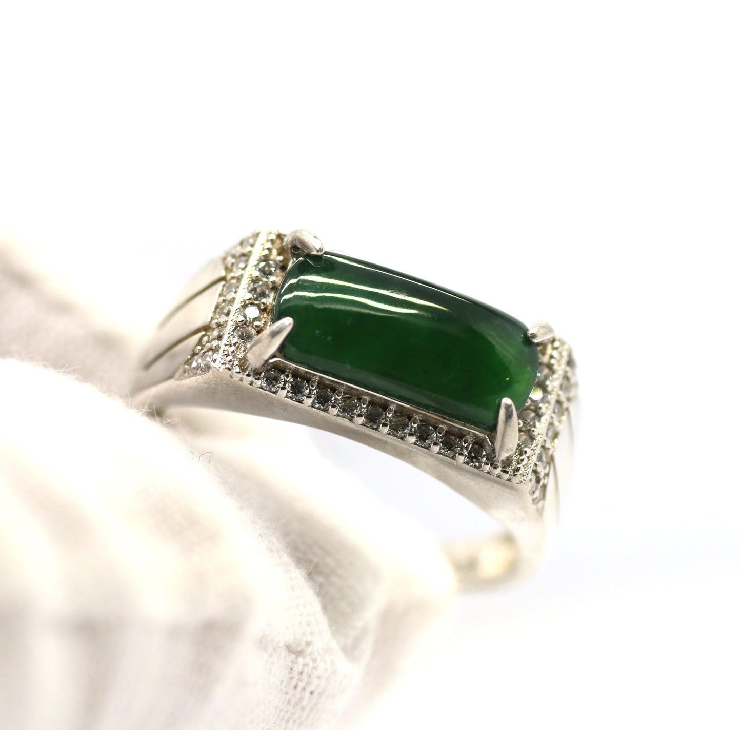 Type A Jadeite Jade Inlay Ring Series - Jade-collector.com