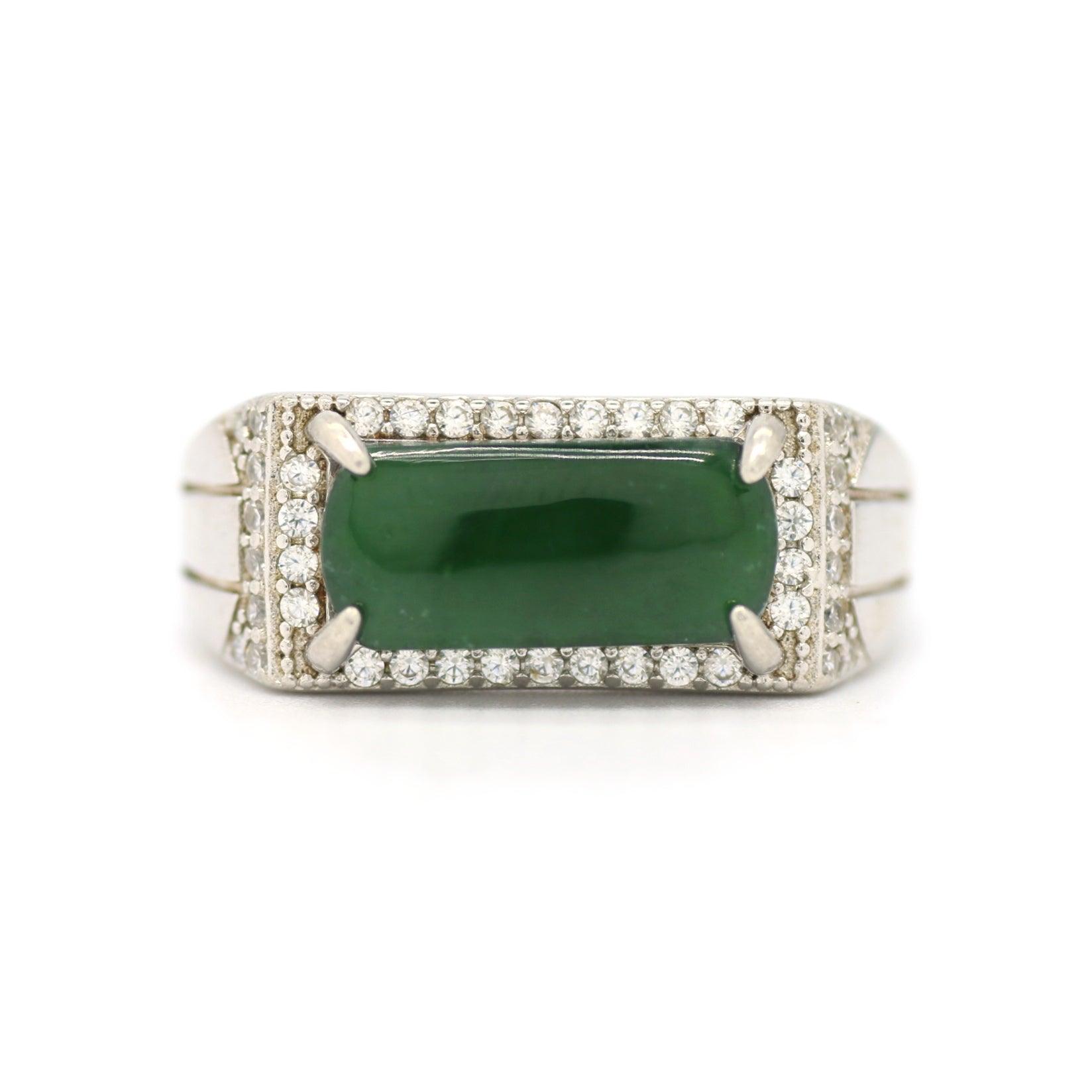 Type A Jadeite Jade Inlay Ring Series - Jade-collector.com